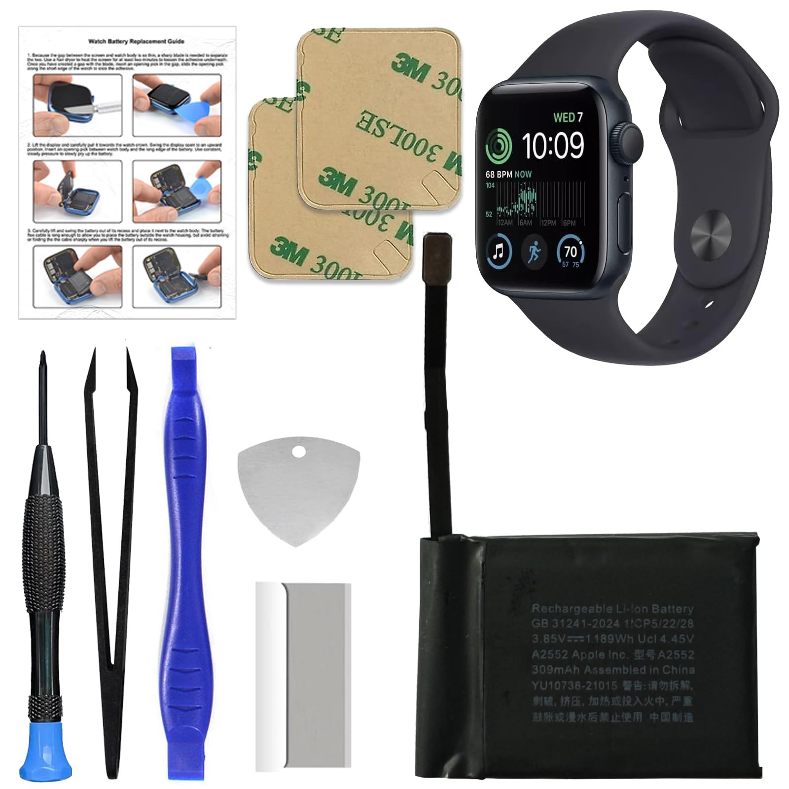 Replacement Battery Kit Compatible with Apple Watch Series 7 45mm A2552,…