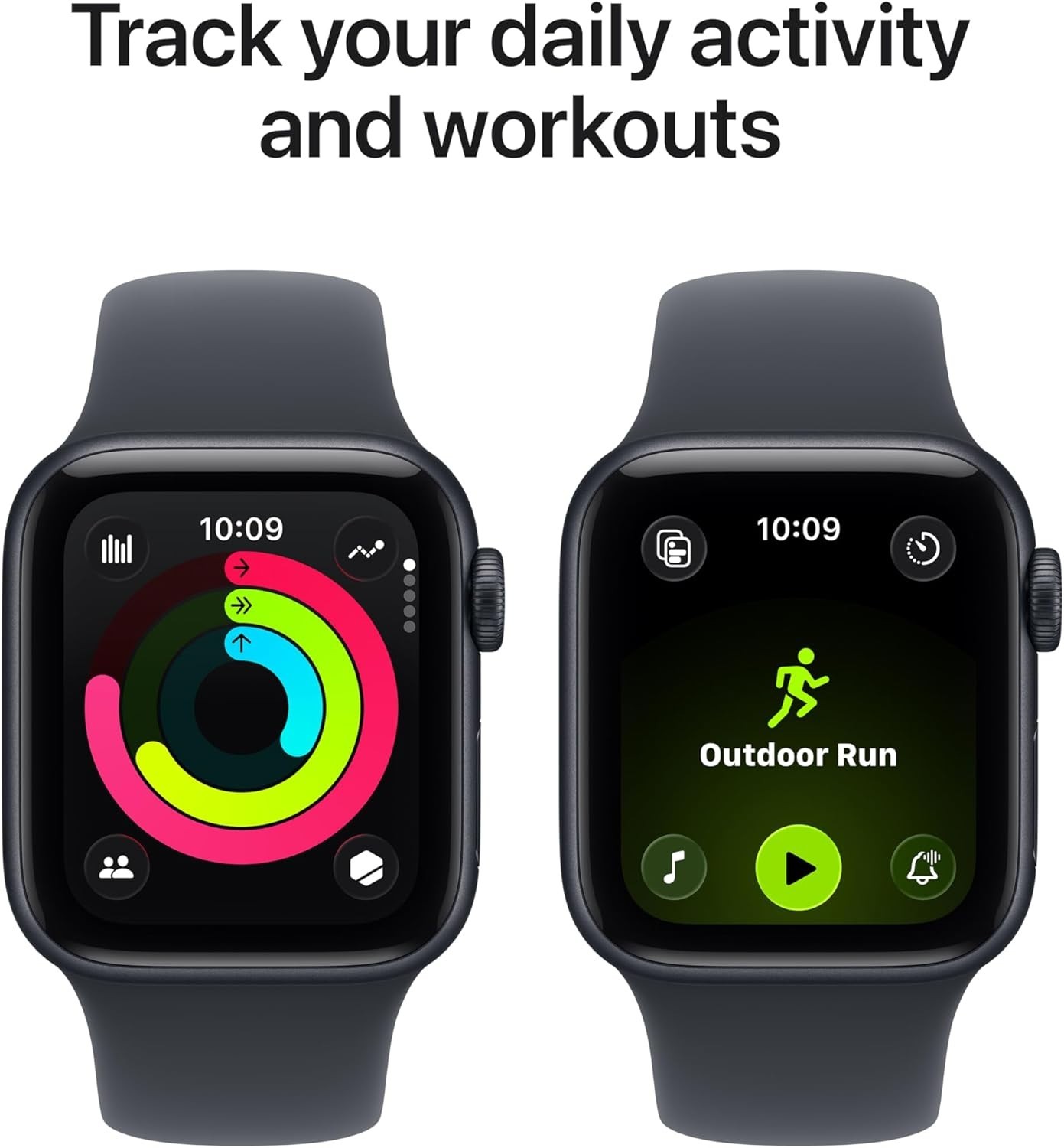 Apple Watch SE (2022) 40mm Midnight Aluminum Case with Sport Band, M/L (GPS)…