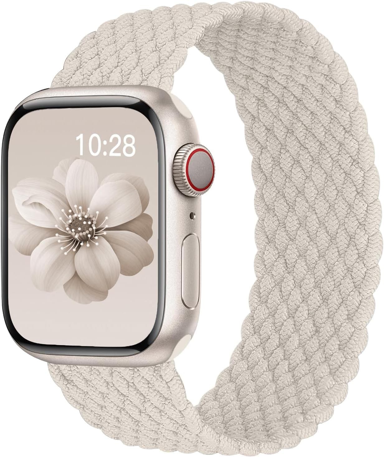 Stretchy Nylon Braided Solo Loop Strap for Apple Watch Series 7 44mm Compatible