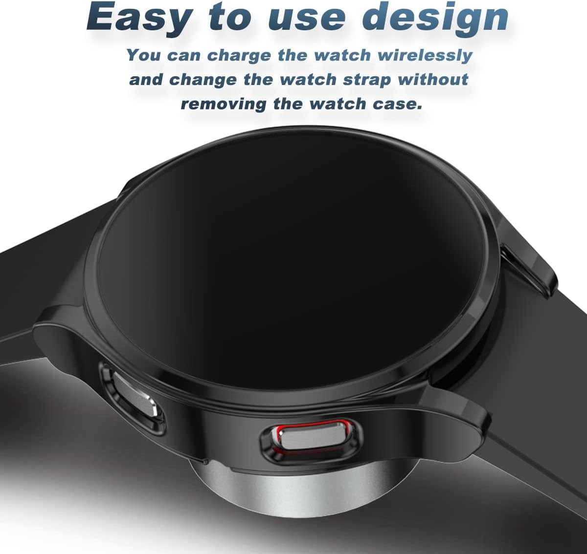 4-Pack Bumper Cases in Clear/Black TPU for Samsung Galaxy Watch 5 44mm Protectio