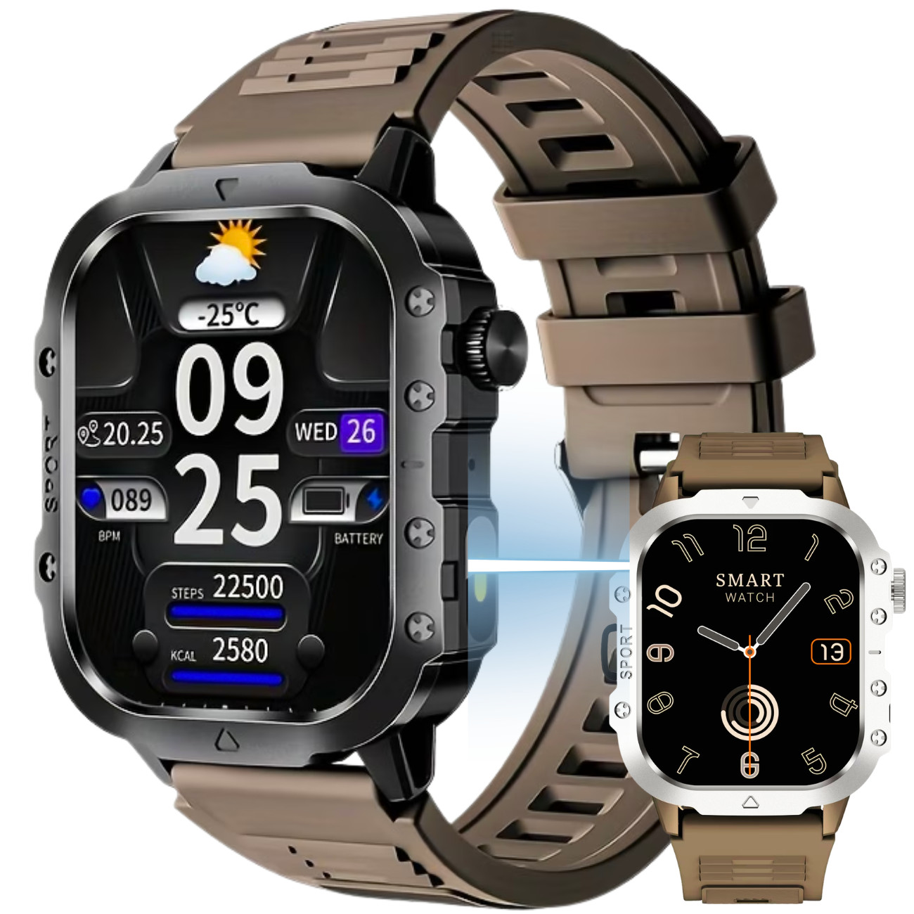 🔥 Military Smart Watch Men Android Rugged Tactical Fitness Tracker LED Flash Br