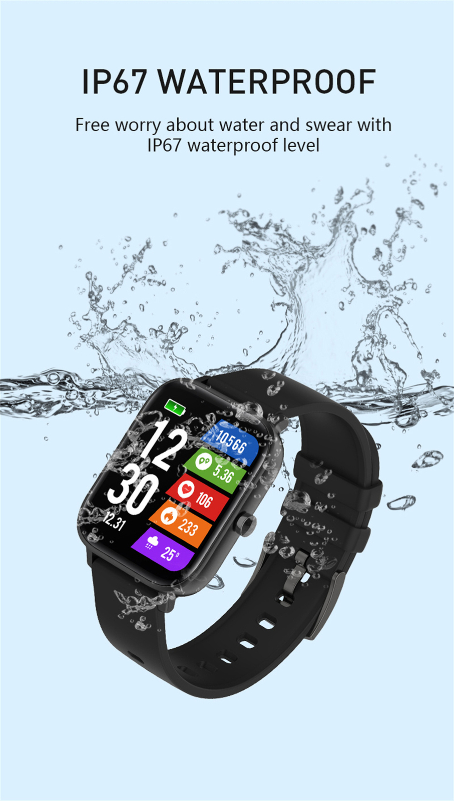 1.69″ Large Screen Smart Watch Bluetooth Call Sport Smartwatch Sleep Monitor
