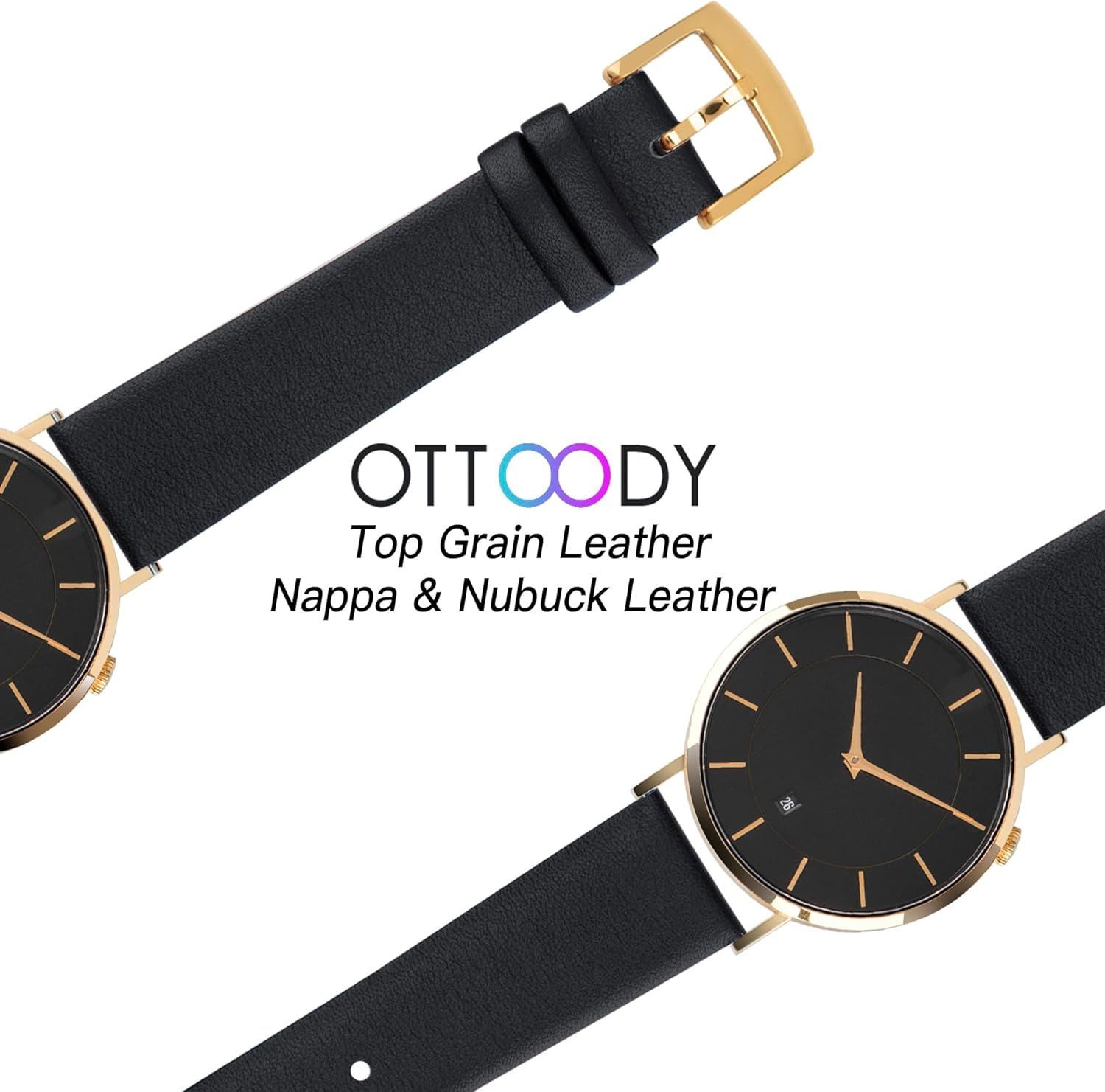 Strap Only For Watch & Smartwatch 12mm 14mm 16mm 18mm 20mm 22mm Leather