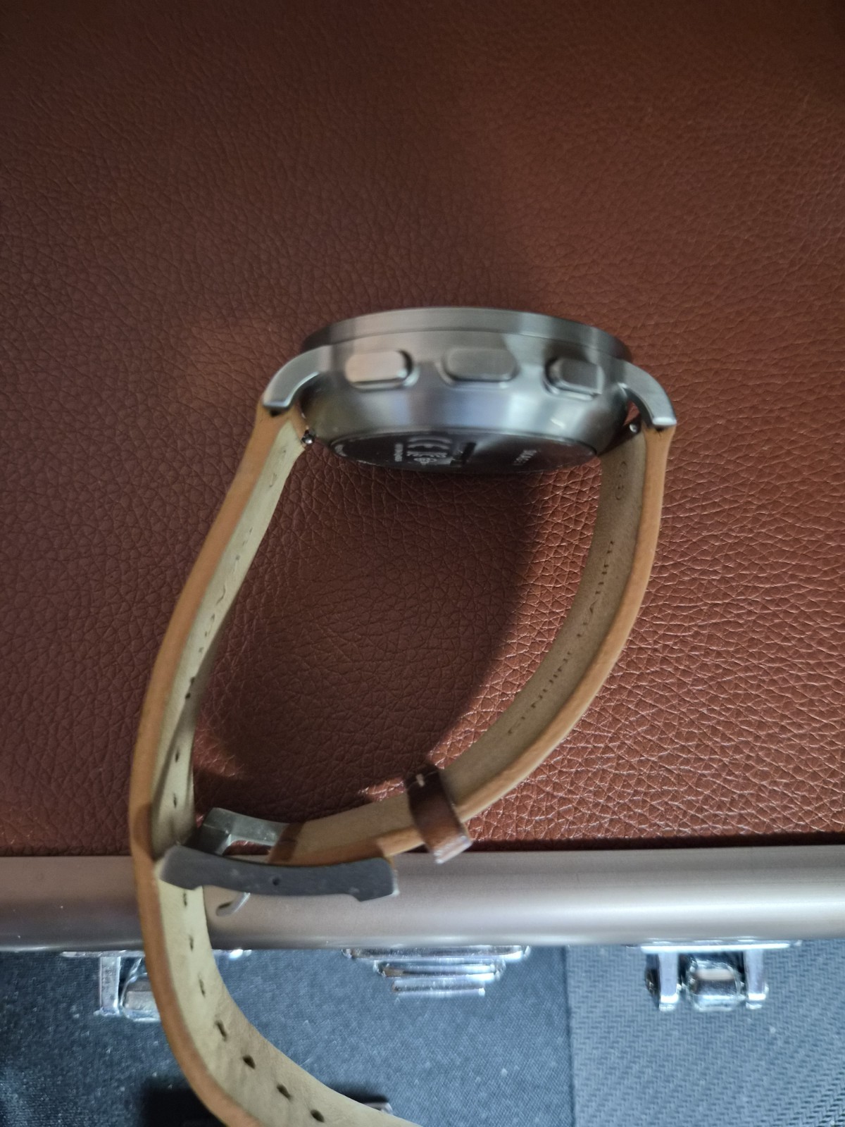 Skagen Connected NDW2G Hybrid Smartwatch Brown Leather Band Titanium Case