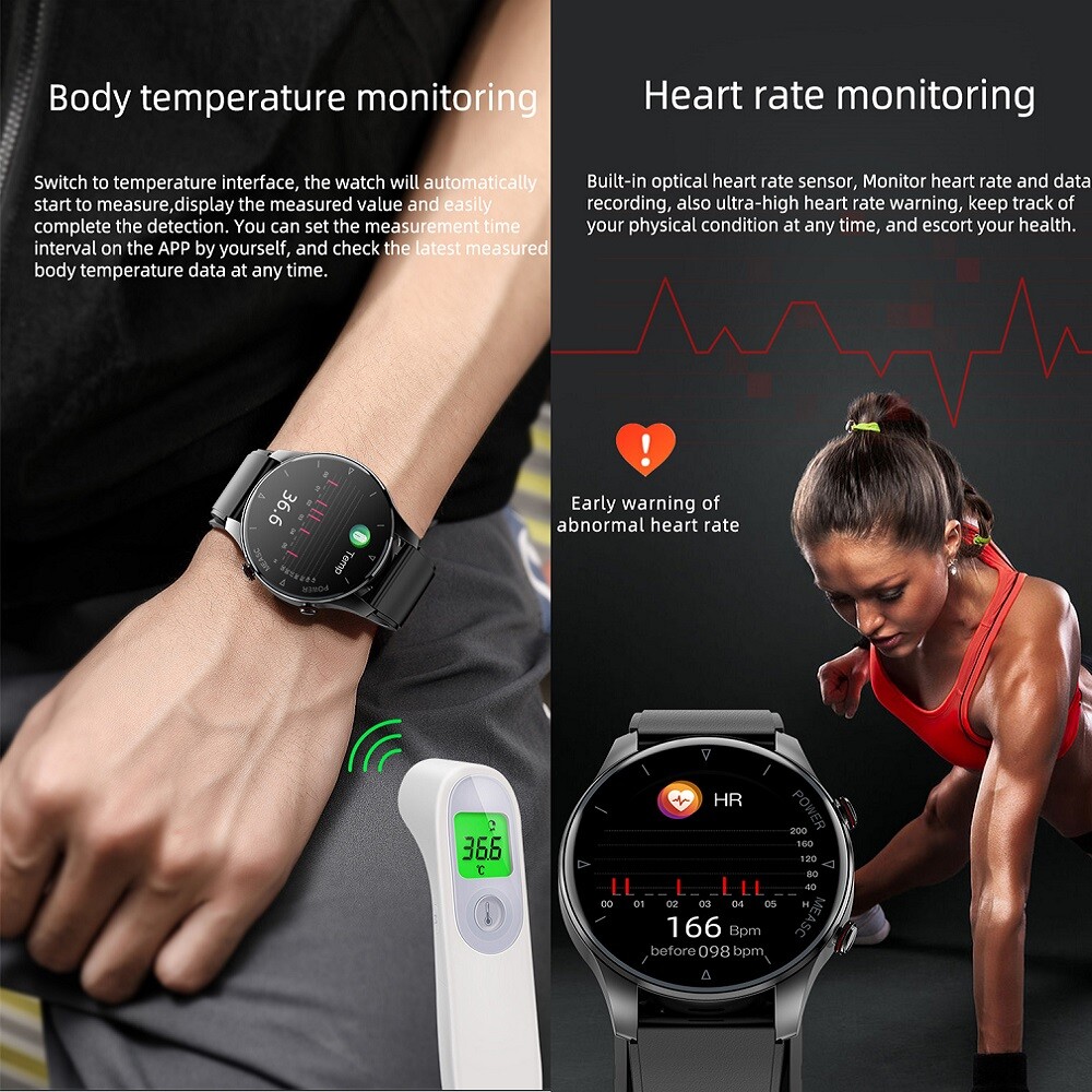 Air Pump Airbag True Accurate Blood Oxygen Pressure Smart Watch Temperature New