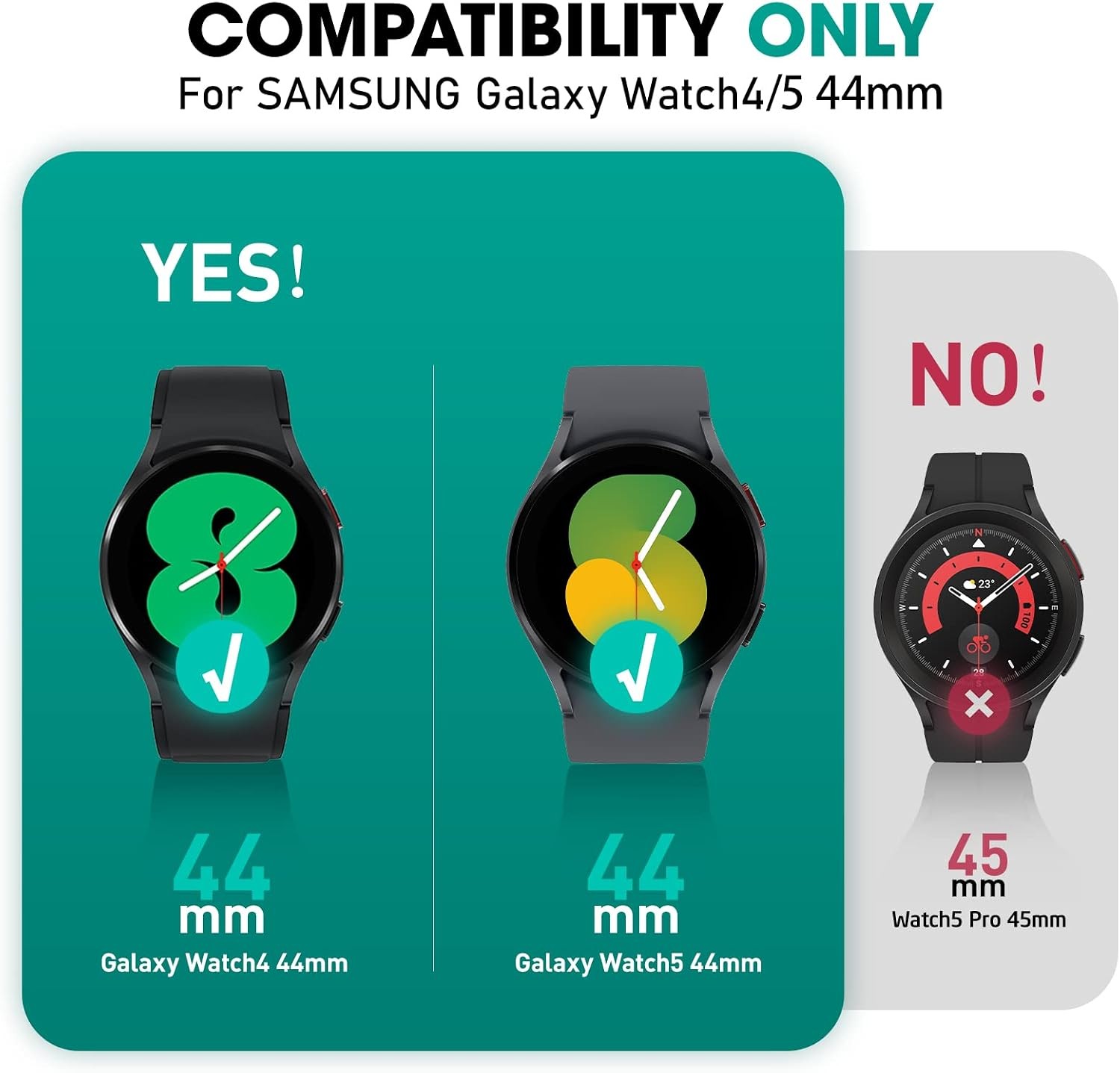 Military-Grade Rugged Band for Samsung Galaxy Watch 5 / 4 44mm, Adjustable
