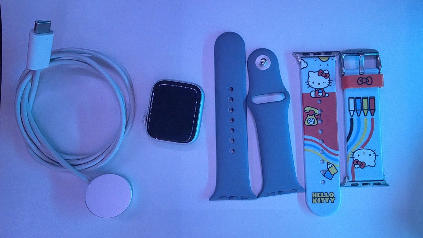 Apple Watch Series 8 GPS Only 41mm Silver Case with Blue Sport Band