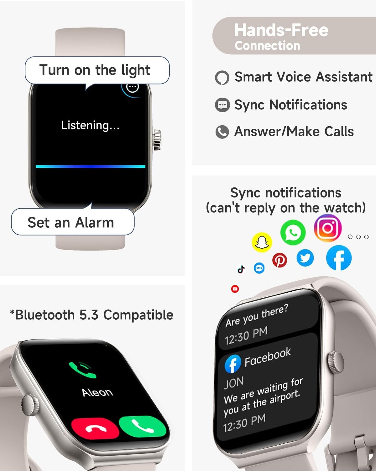 2025 Smart Watch For Men/Women, Waterproof Smartwatch Bluetooth iPhone Samsung