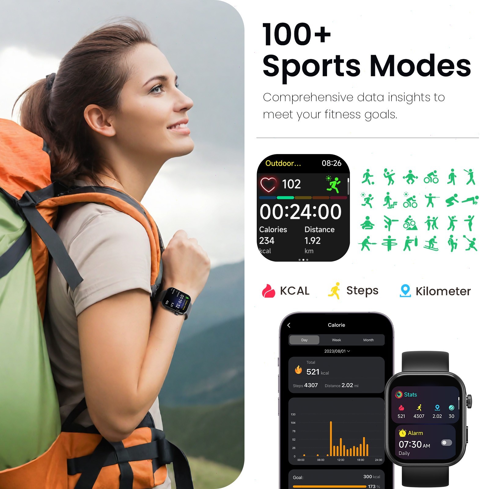 TOZO AMOLED S6 Smart Watch 1.85″ Ultra-Clear Screen Dynamic Faces Smartwatches
