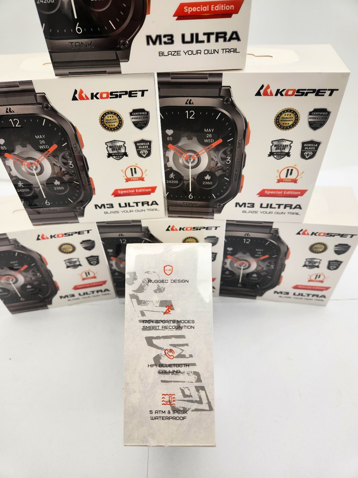 2024 KOSPET TANK M3 Ultra BLACK Special Edition GPS Smart Watch Sport NEW