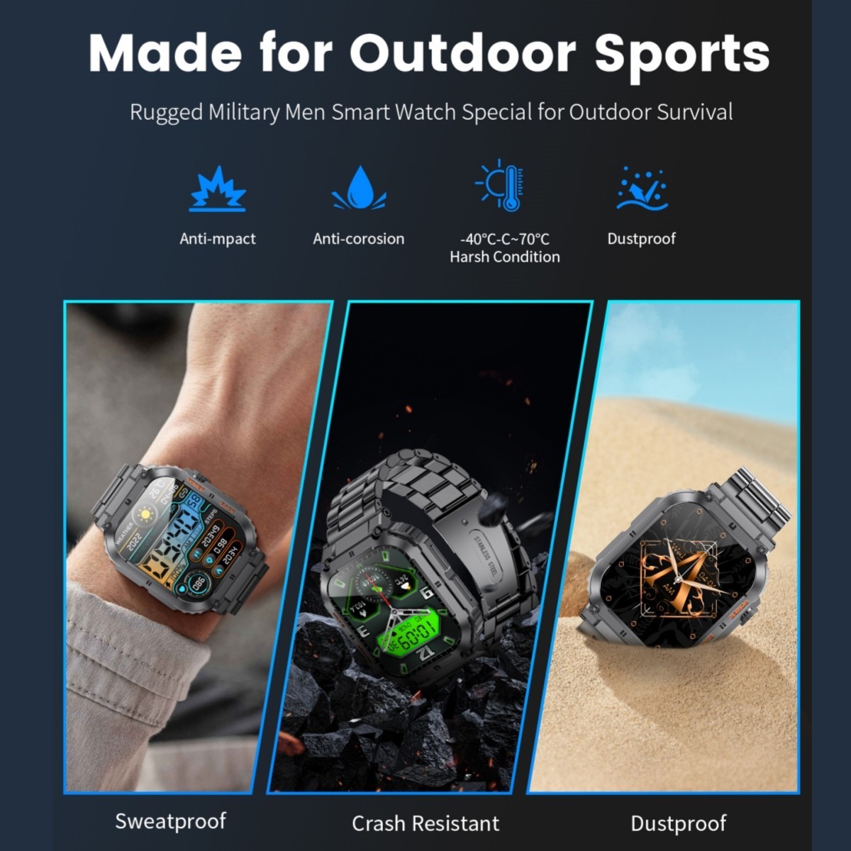 2025 Smart Watch Men Women Fitness Tracker Waterproof Call for iPhone Samsung
