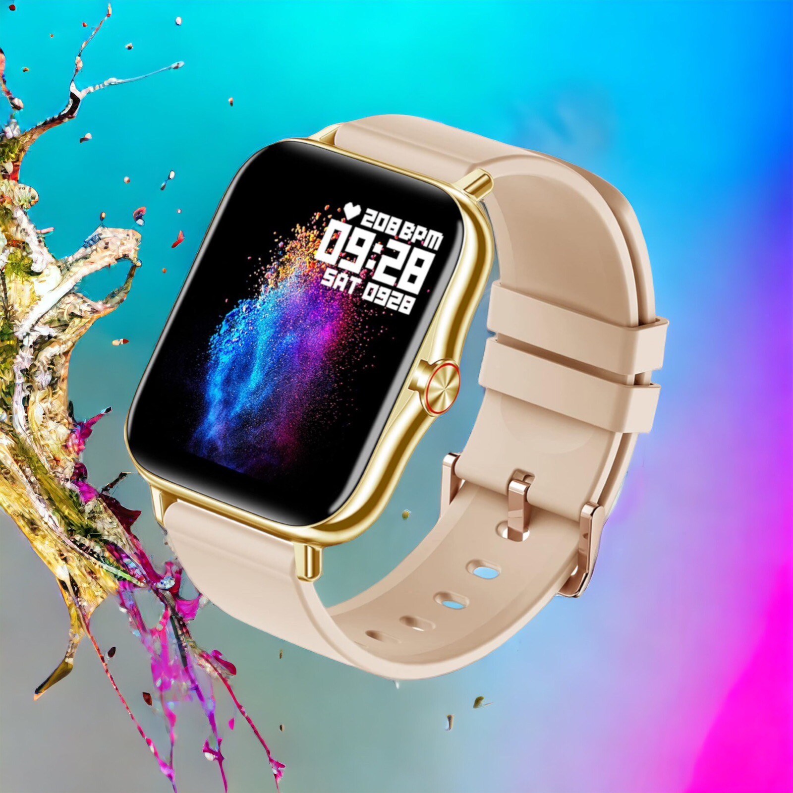 UNOSOUNDS – Uwatch, Smart Watch Earbuds 2 in 1, 1.69″ Touch Screen Rose Gold
