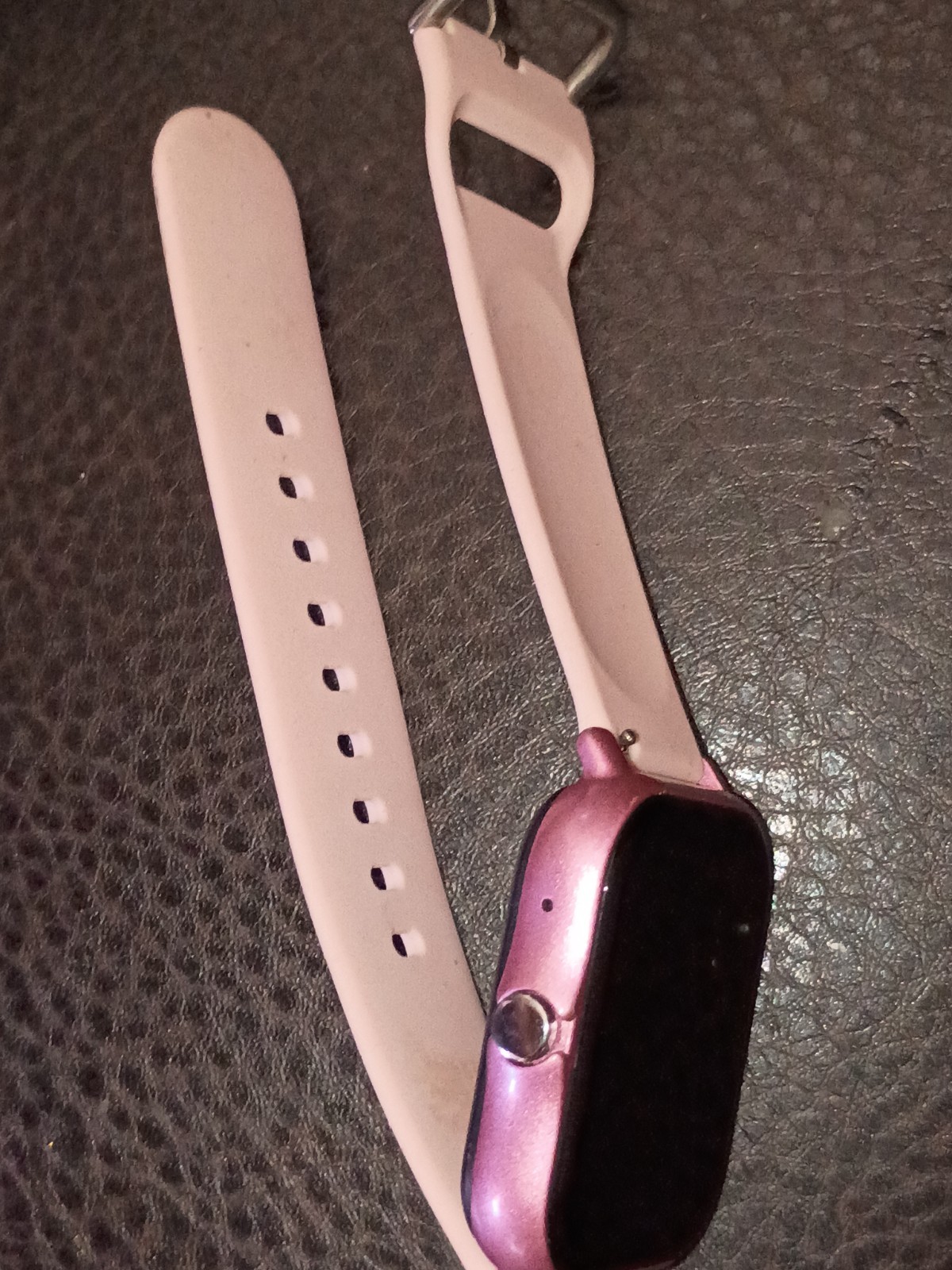 Apple Smart Watch 37mm Metal Case Pink w/ Pink Silicone Band Fitness Tracker