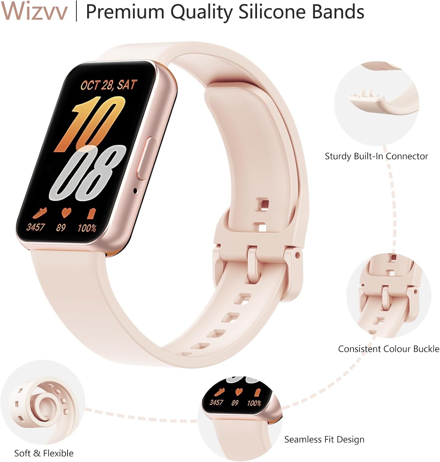 5 Pack Silicone Strap Compatible with Samsung Galaxy Fit 3 SM-R390