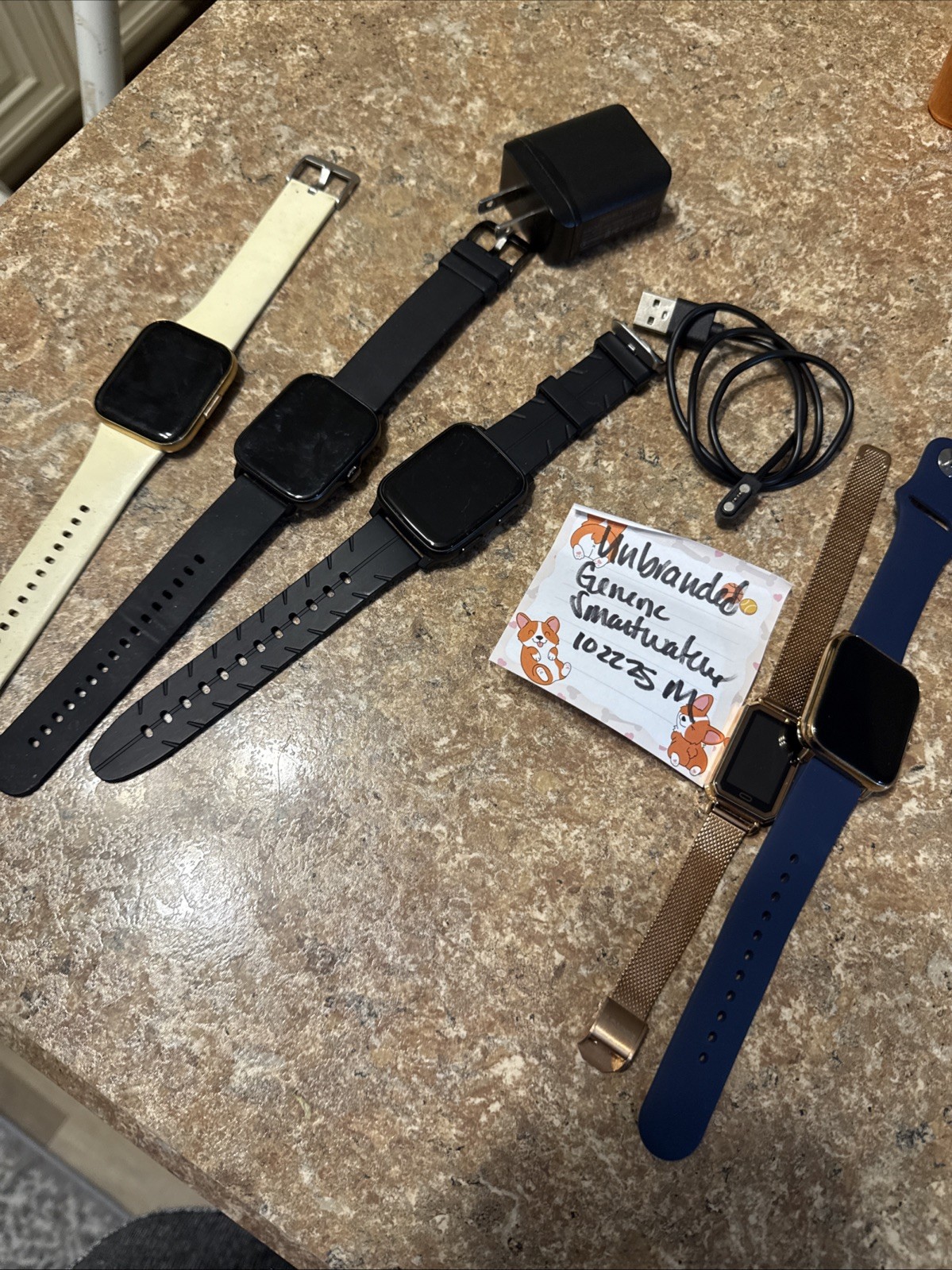 Lot of TESTED smart watches (unbranded)/unknown brand) Screens turn on