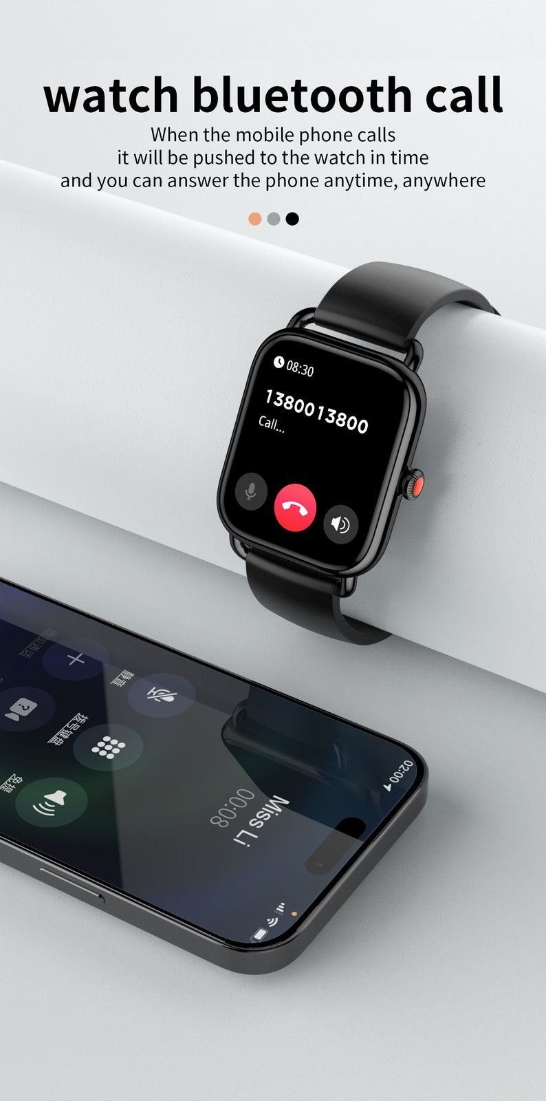 Smartwatch Men/Women Watch Bluetooth Call IP67 Fashion For iOS and Android Sport