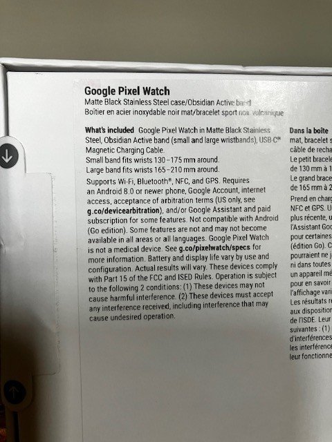 Google Pixel smart Watch sealed GA-03119 1st Gen 41 mm black fitbit Android