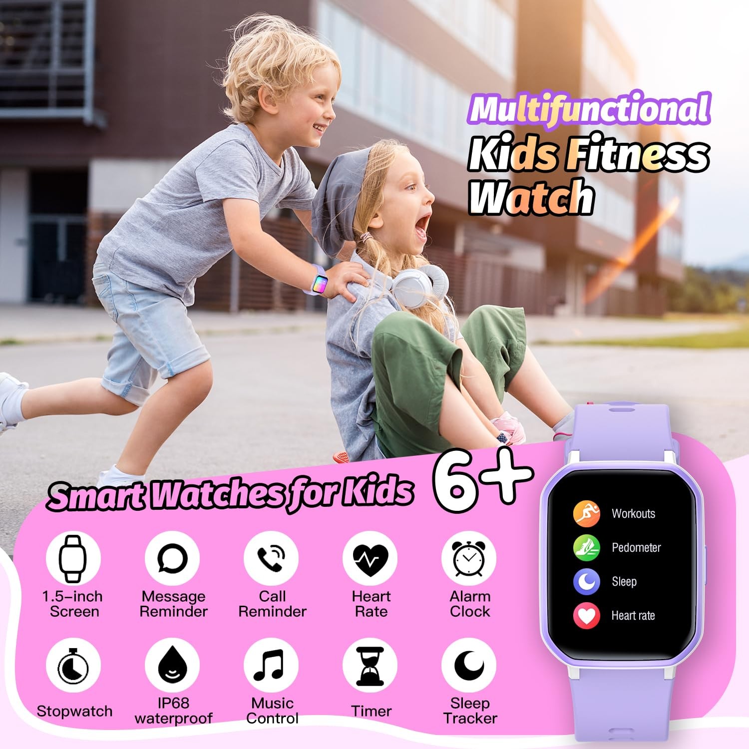 for Girls,IP68 Waterproof Fitness Tracker Watch with 1.5 Inch DIY Face,Heart …