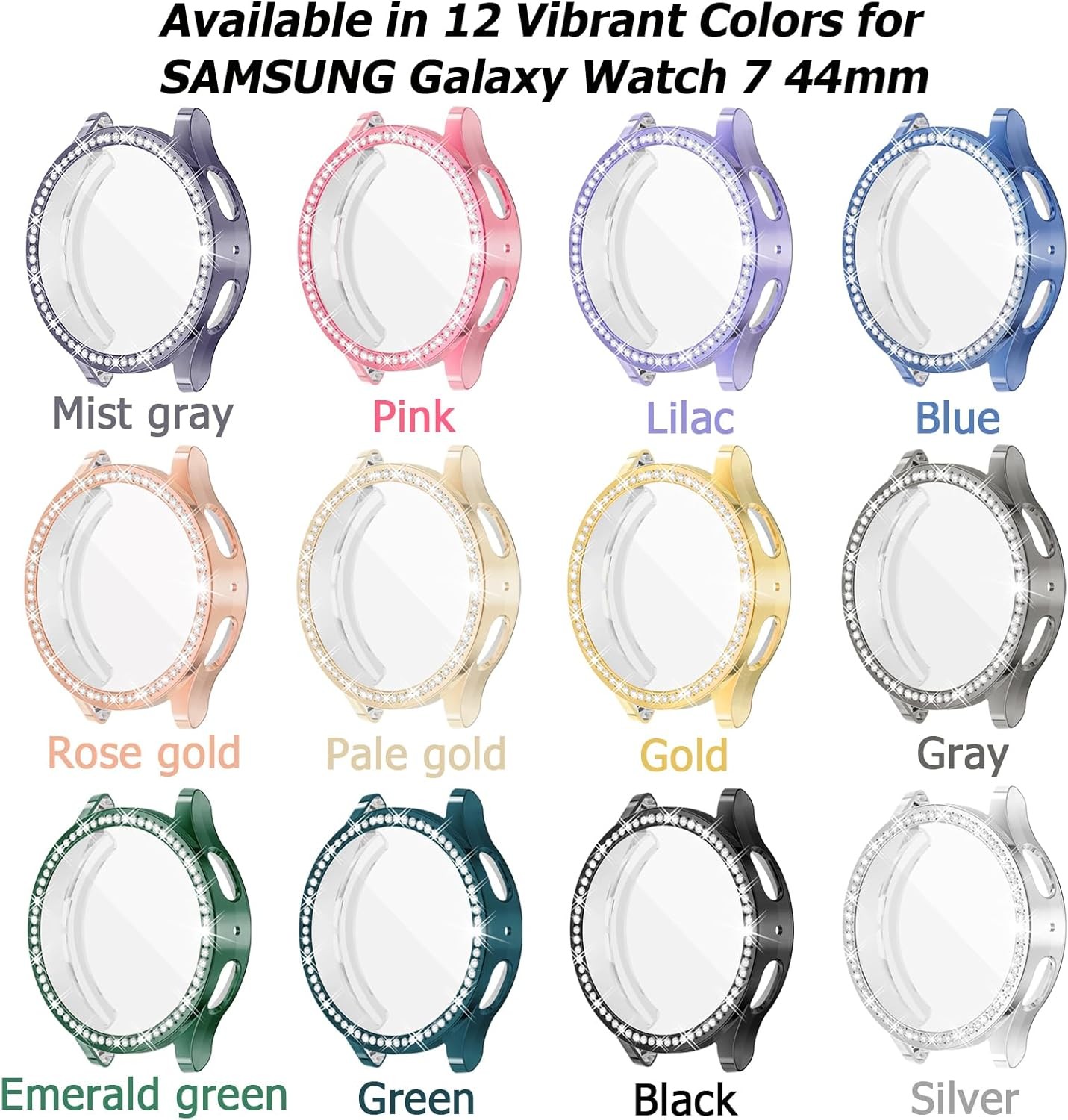 12Pack Bling Screen Protector for Samsung Galaxy Watch 7 44mm Anti Scratch Bumpe