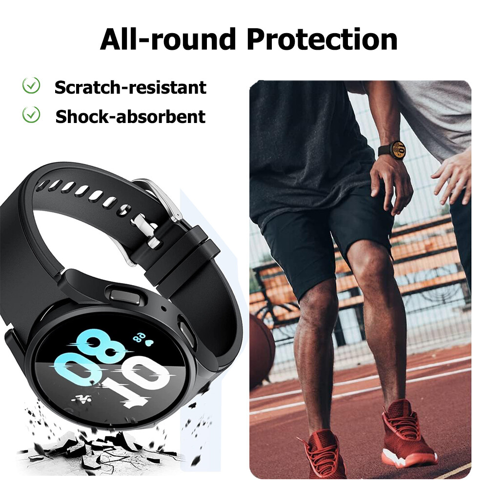 Fr Samsung Galaxy Watch7 6 5 4 Hard Case Tempered Glass Screen Protector 40/44mm