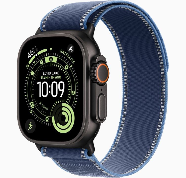 Apple Watch (Ultra 3) 49mm Black Titanium w/Blue/Bright Blue Trail Loop-LTE-9/10