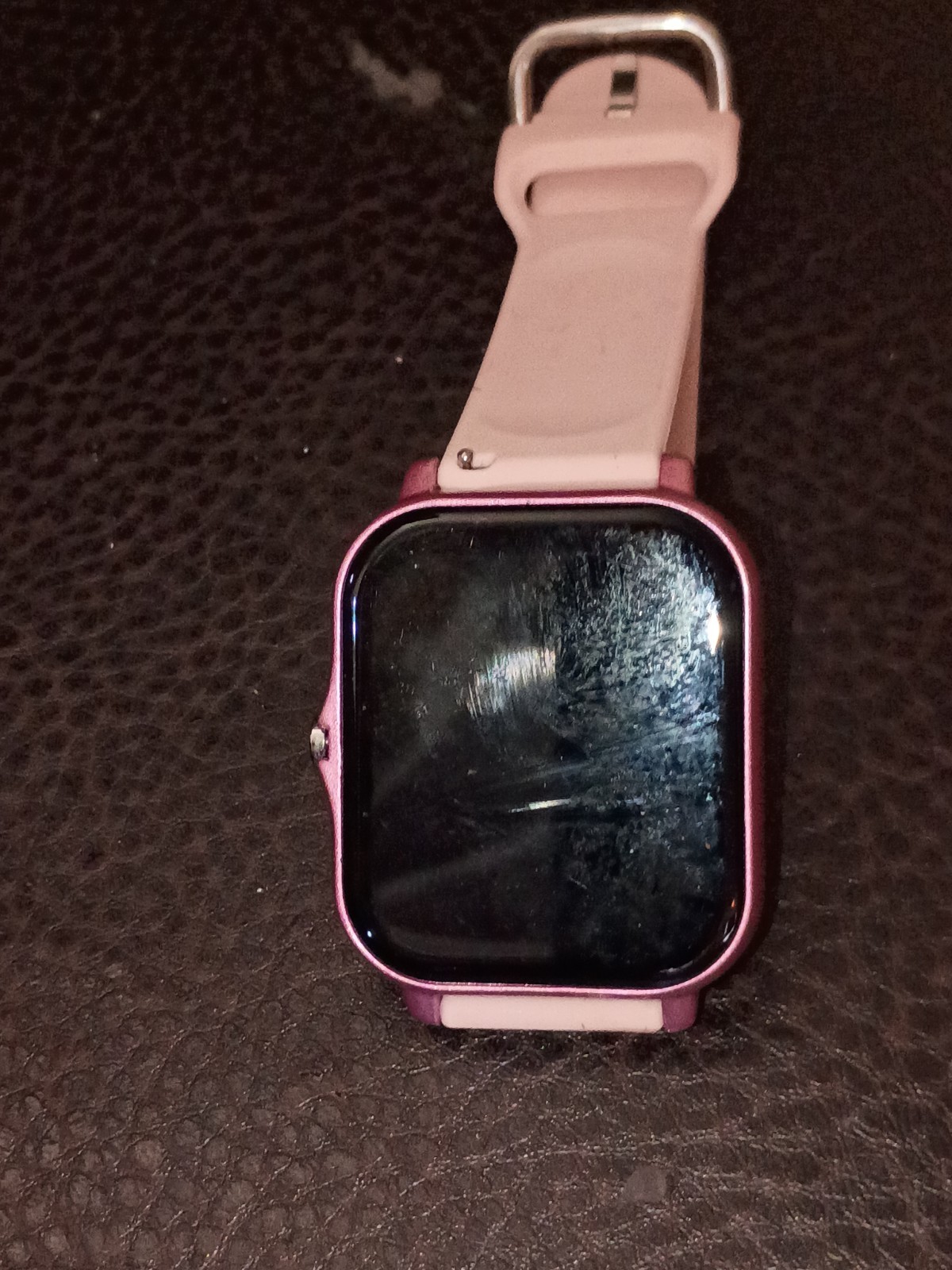 Apple Smart Watch 37mm Metal Case Pink w/ Pink Silicone Band Fitness Tracker