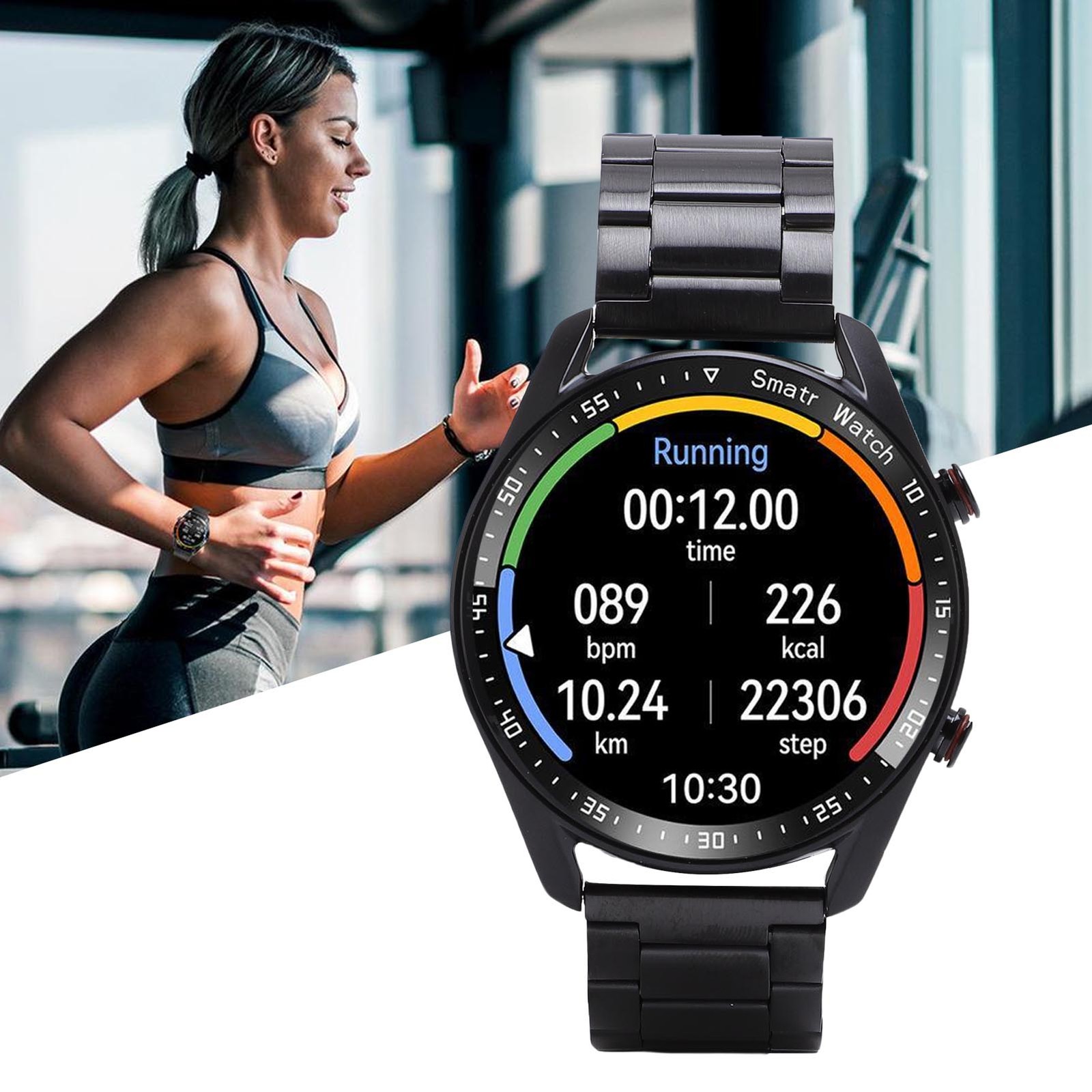 Smartwatch 1.5in Full Touch Screen Metal Strap BT Sports Watch For Study Wo GIJS