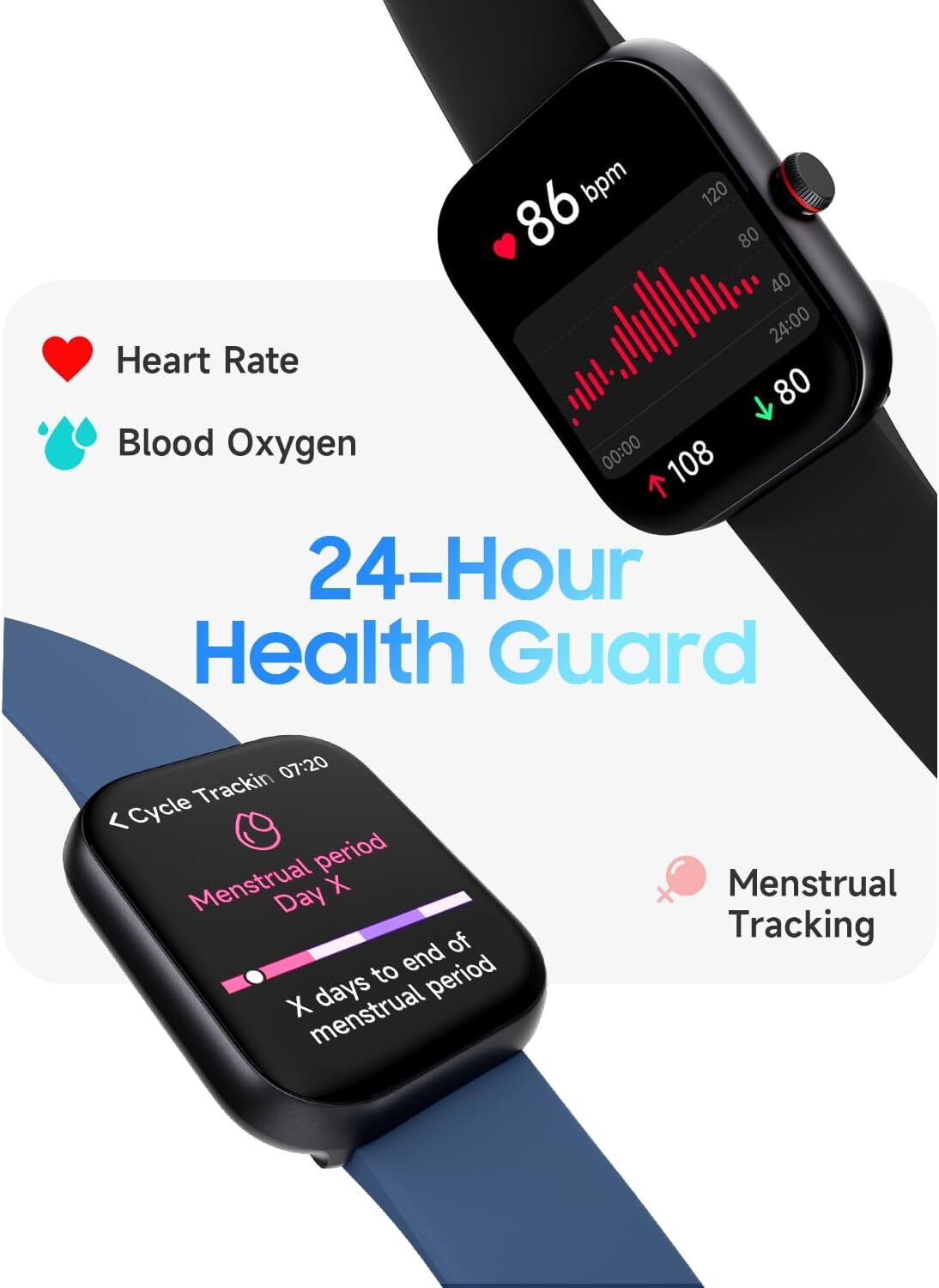 Smart Watch Men Women Fitness Tracker Heart Rate Watches for Android iOS iPhone