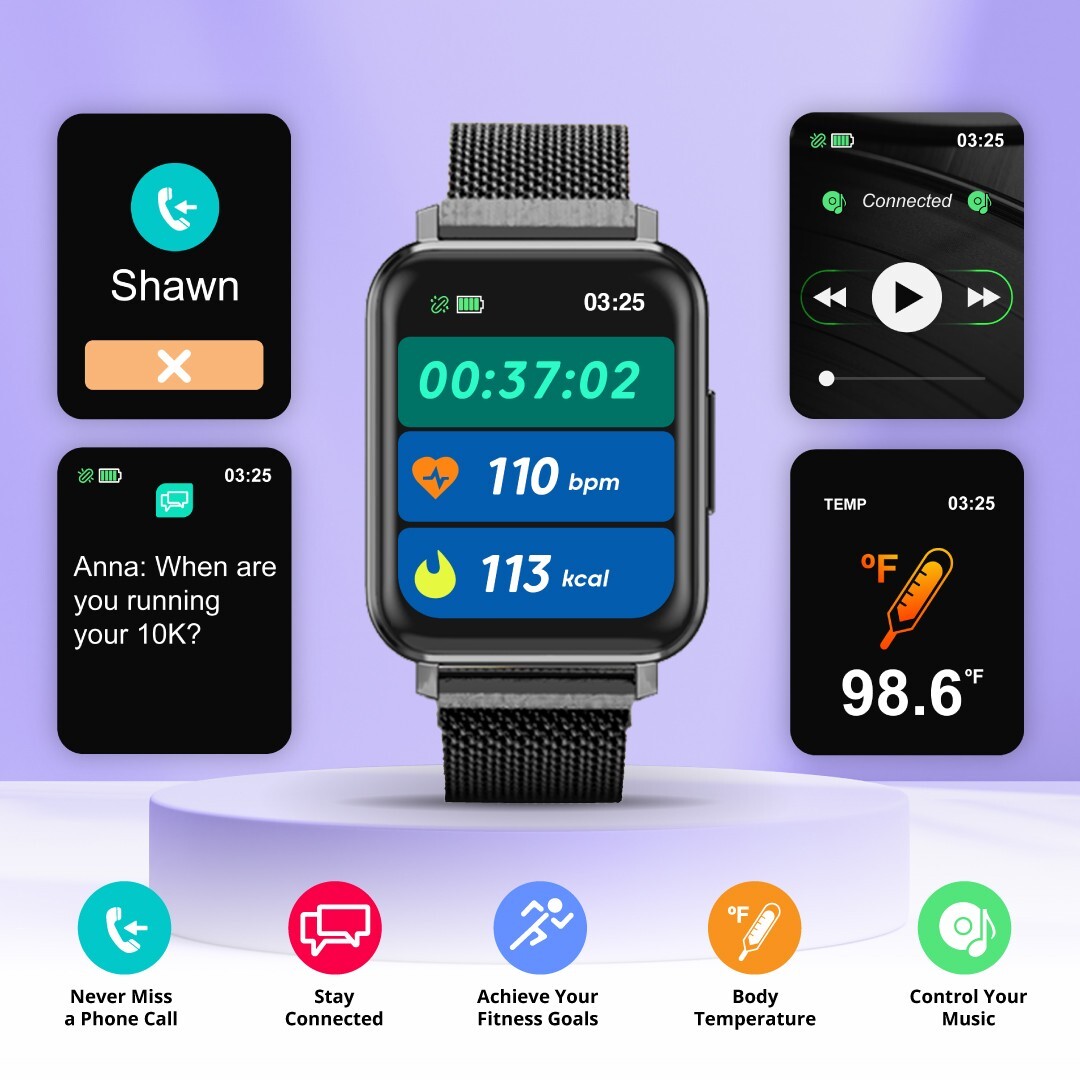 2024 Smartwatch 2 For Men/Women Health & Fitness Tracker for Android & iPhone