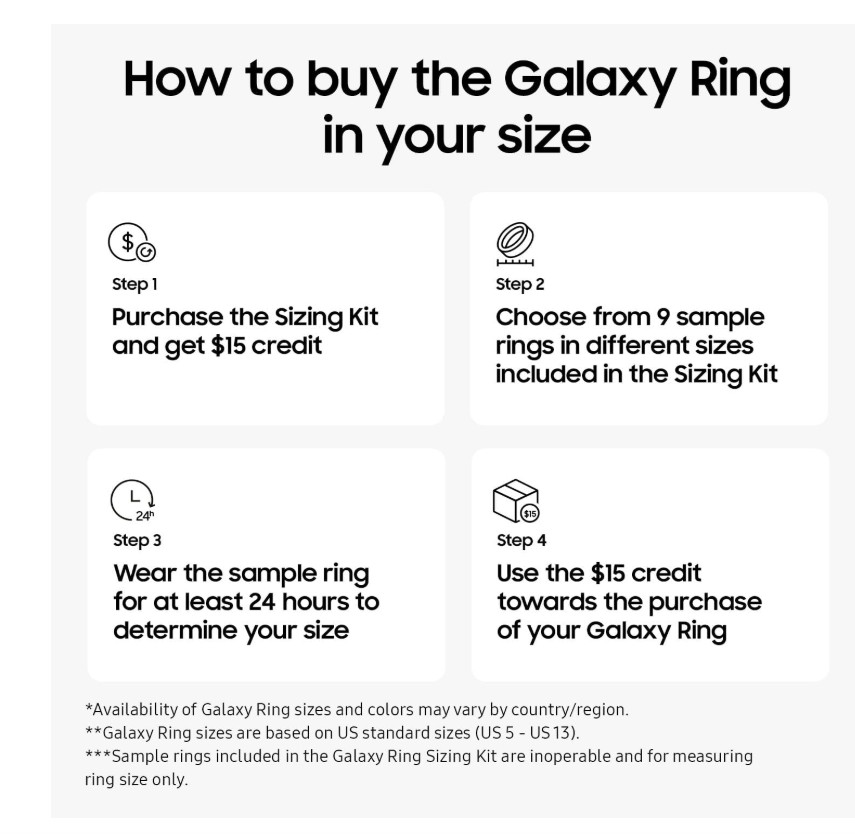 Samsung Galaxy Ring, AI Smart Ring, Fitness Monitor, Sleep Tracker, Up to 7 Days