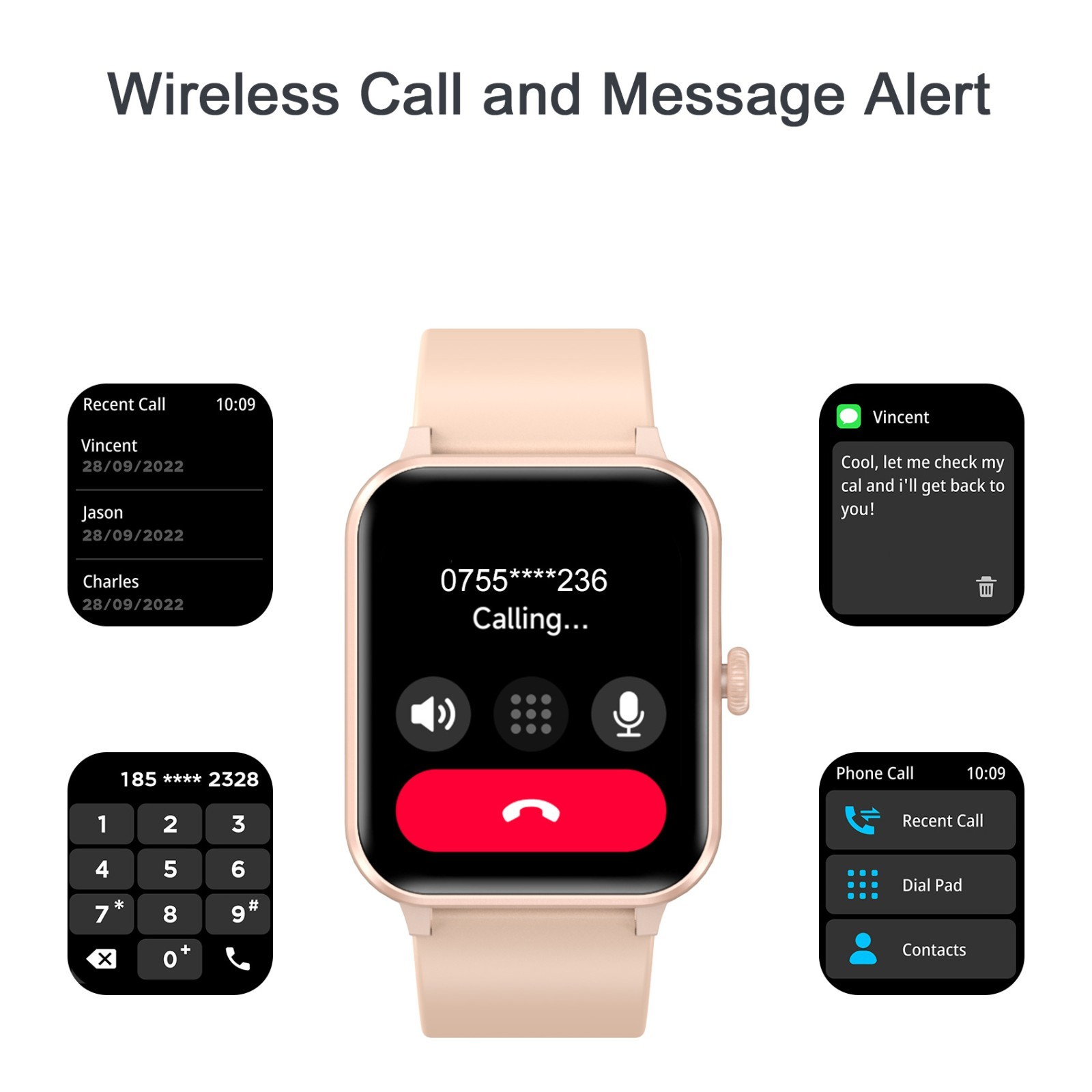Bluetooth Smart watch Men/Women Bluetooth Compatible with iPhone Samsung Android