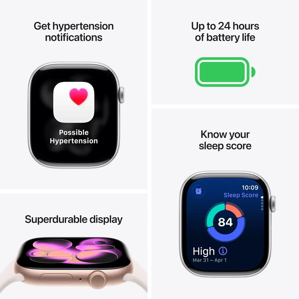 Apple Watch Gen 11 Series 11 42mm Silver Aluminum – Purple Fog Sport Band