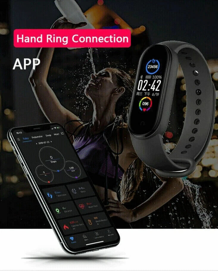 M7 Smart Band Watch Bracelet Wristband Fitness Tracker Blood Pressure Heartrate