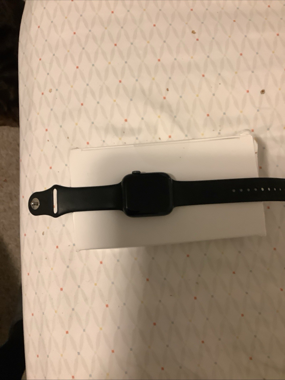 Apple Black Aluminum Smart Watch Silicone Band iOS Compatible