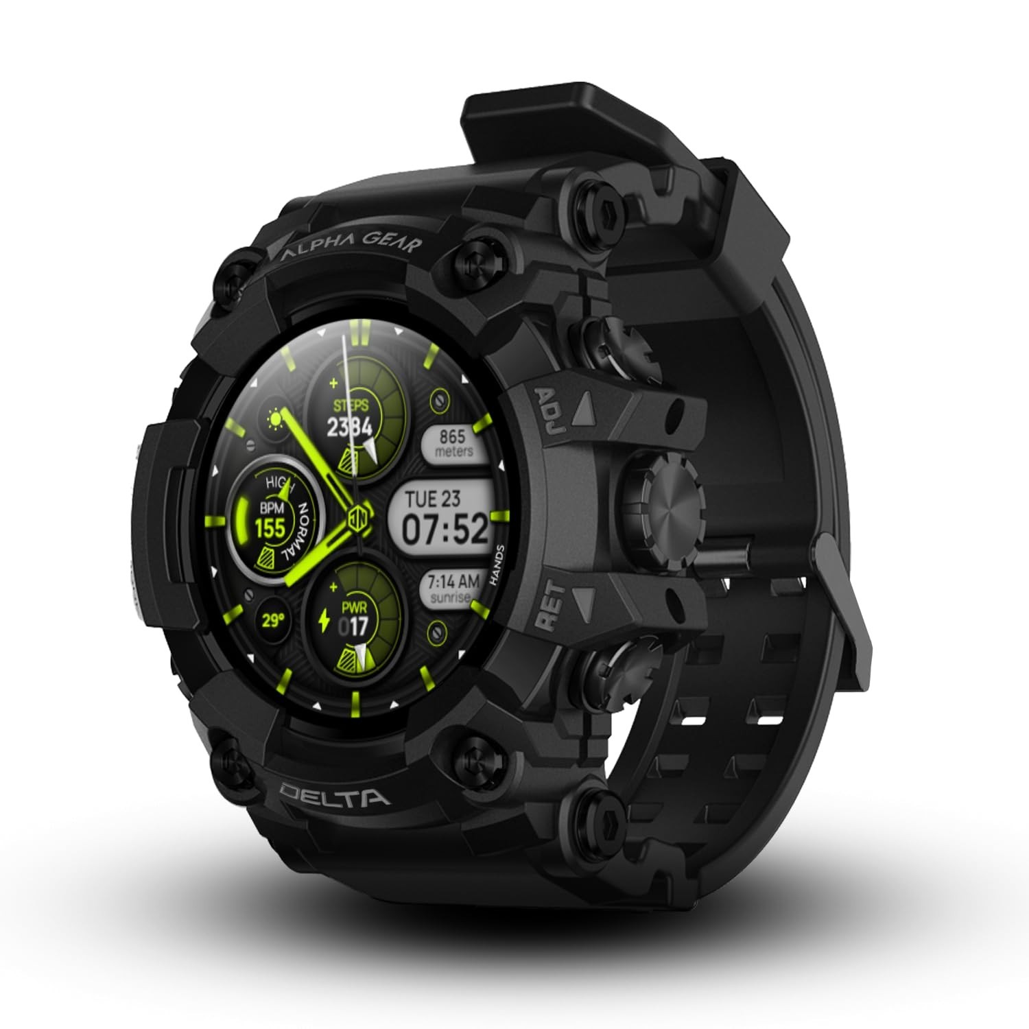 Tactical Rugged Smartwatch for Men, IP69K Waterproof, Bluetooth Calling, 21-Day