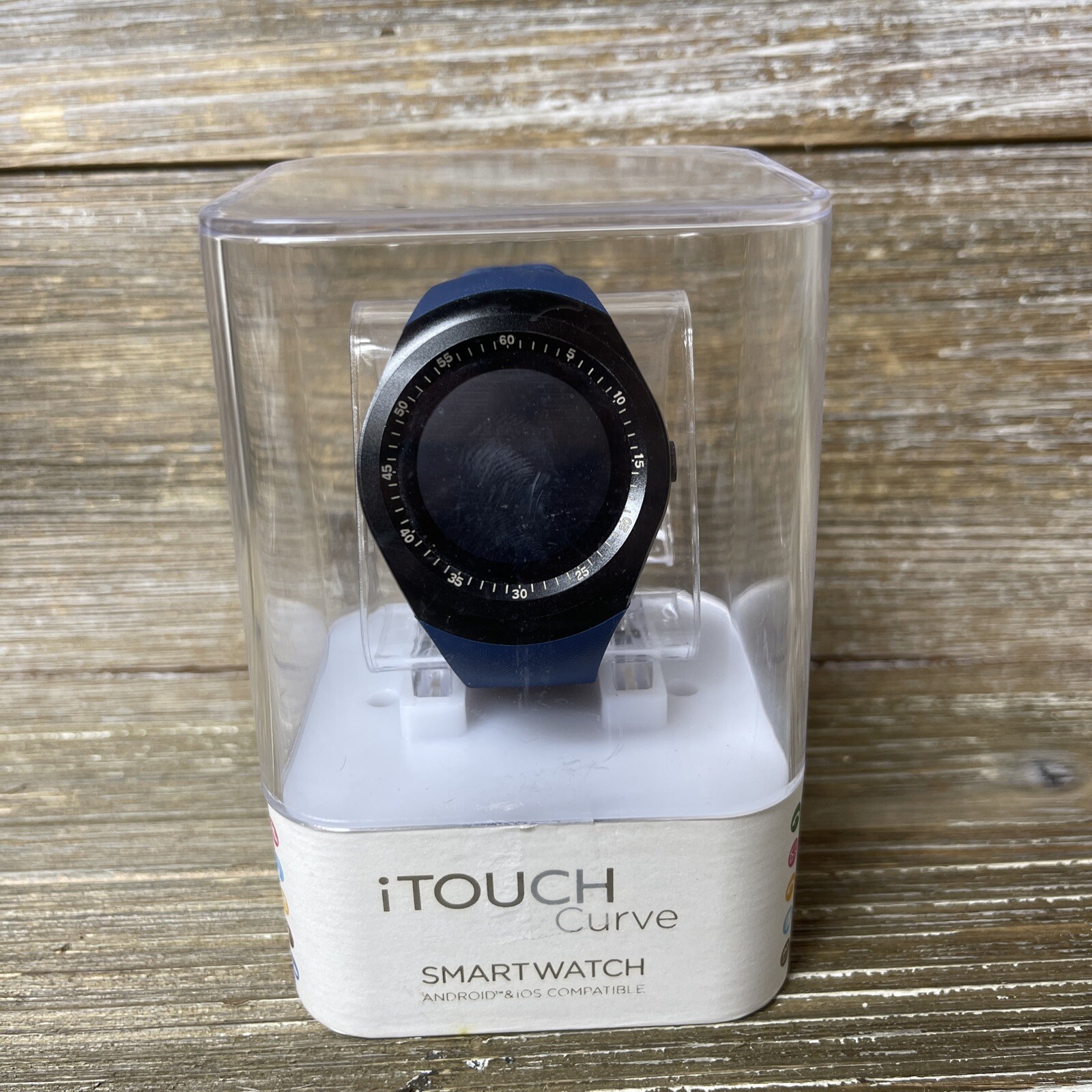 New! iTouch Curve SmartWatch Android & iOS Compatible- Black & Navy Blue
