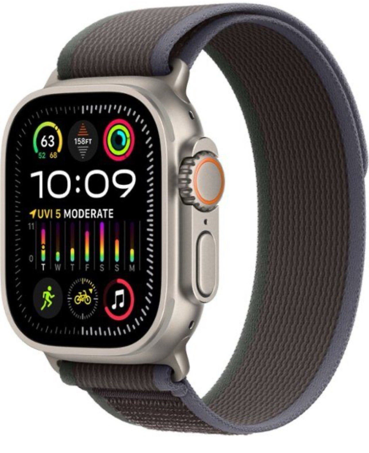 Apple Watch Ultra 49mm Titanium Case with Black/Gray Trail Loop Band (GPS + Cell