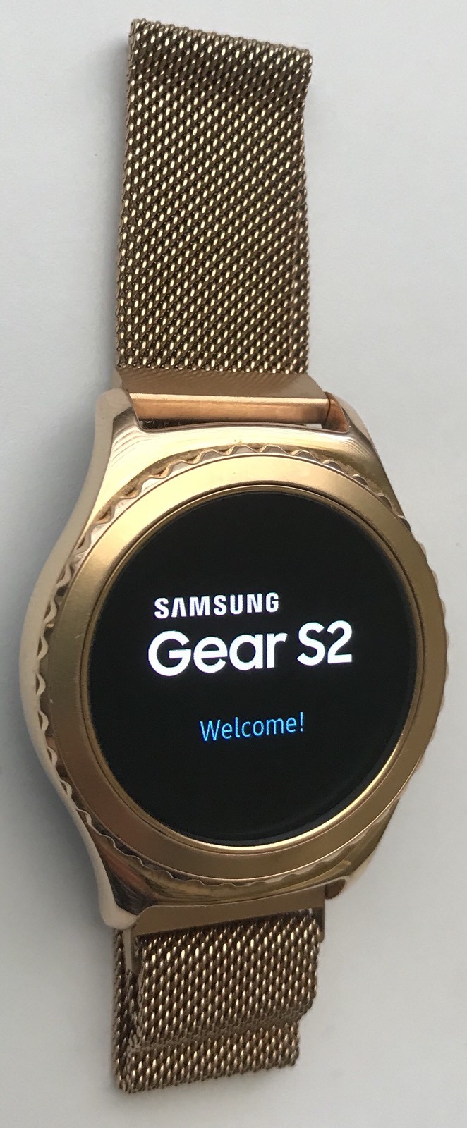 Samsung Galaxy Gear S2 classic Rose Gold Case Milanese Style Band SM-R7320ZDAXAR