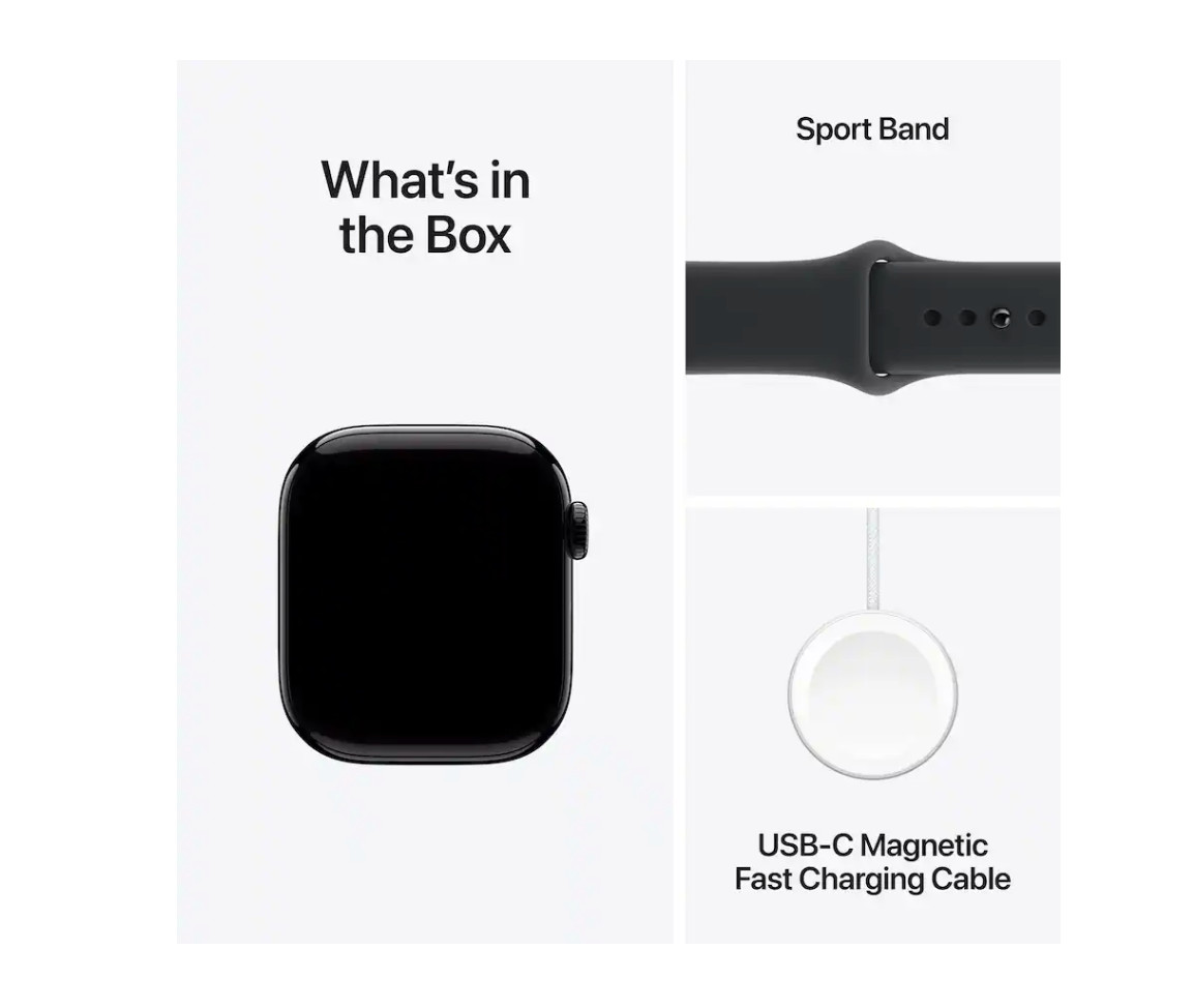 Apple Watch Series 11 42mm GPS Jet Black Case w Black Sport Band MEQT4LW/A