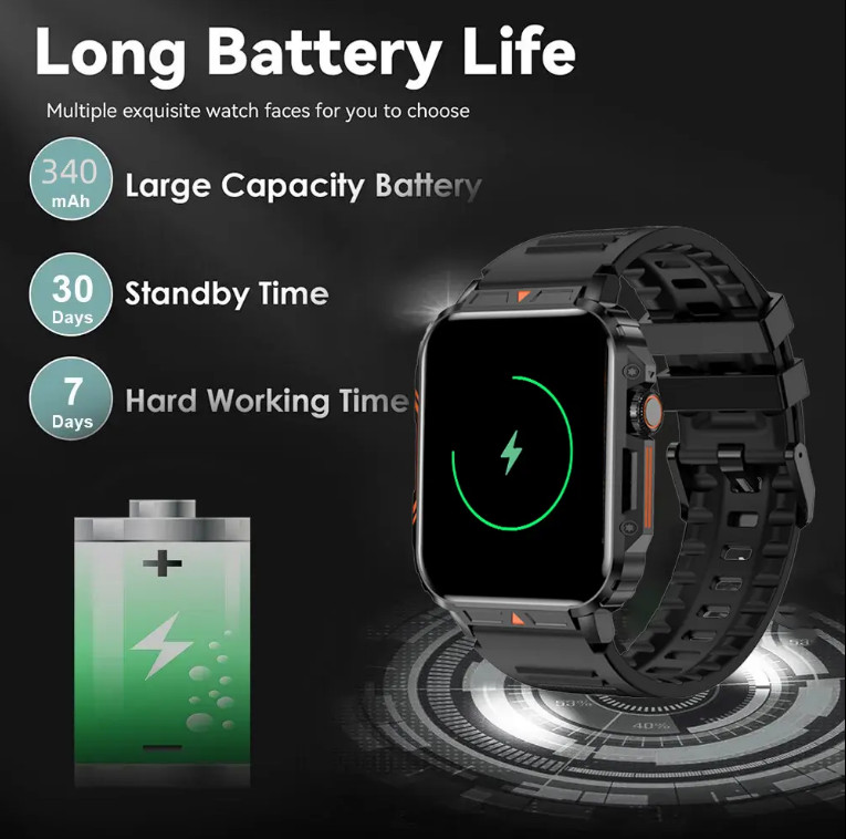 L81 Outdoor Sports Square Smartwatch Answer Call Big Battery Fitness Tracker Wat