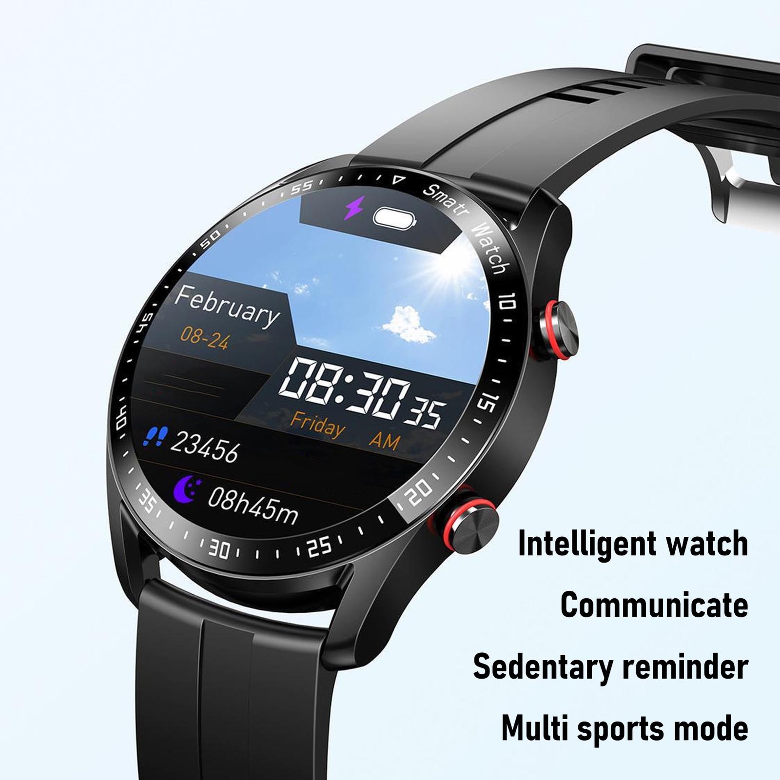 1.5in Full Touch Smartwatch Metal Strap Bluetooth Sports Watch For Daily Use