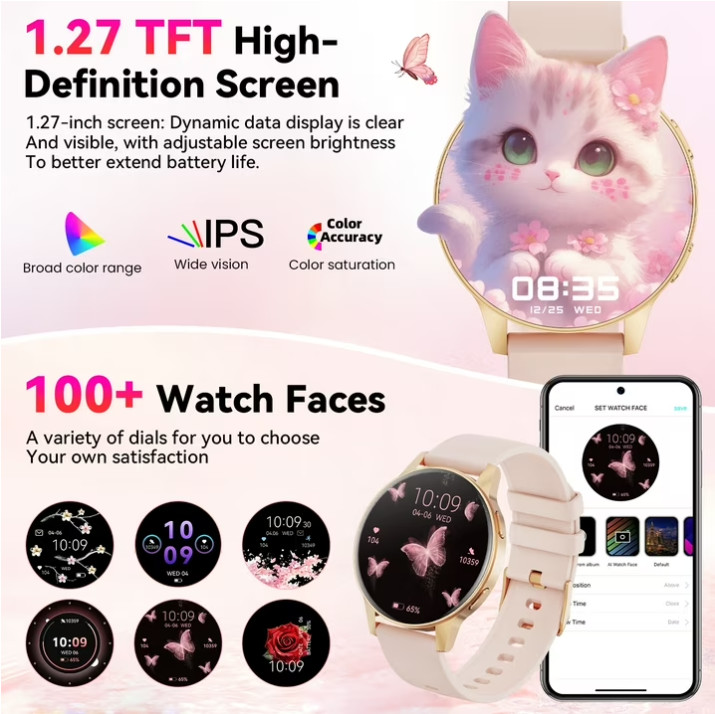 Reloj Inteligente Para iPhone Android De Mujer Smart Watch Pantalla Táct Nuevo