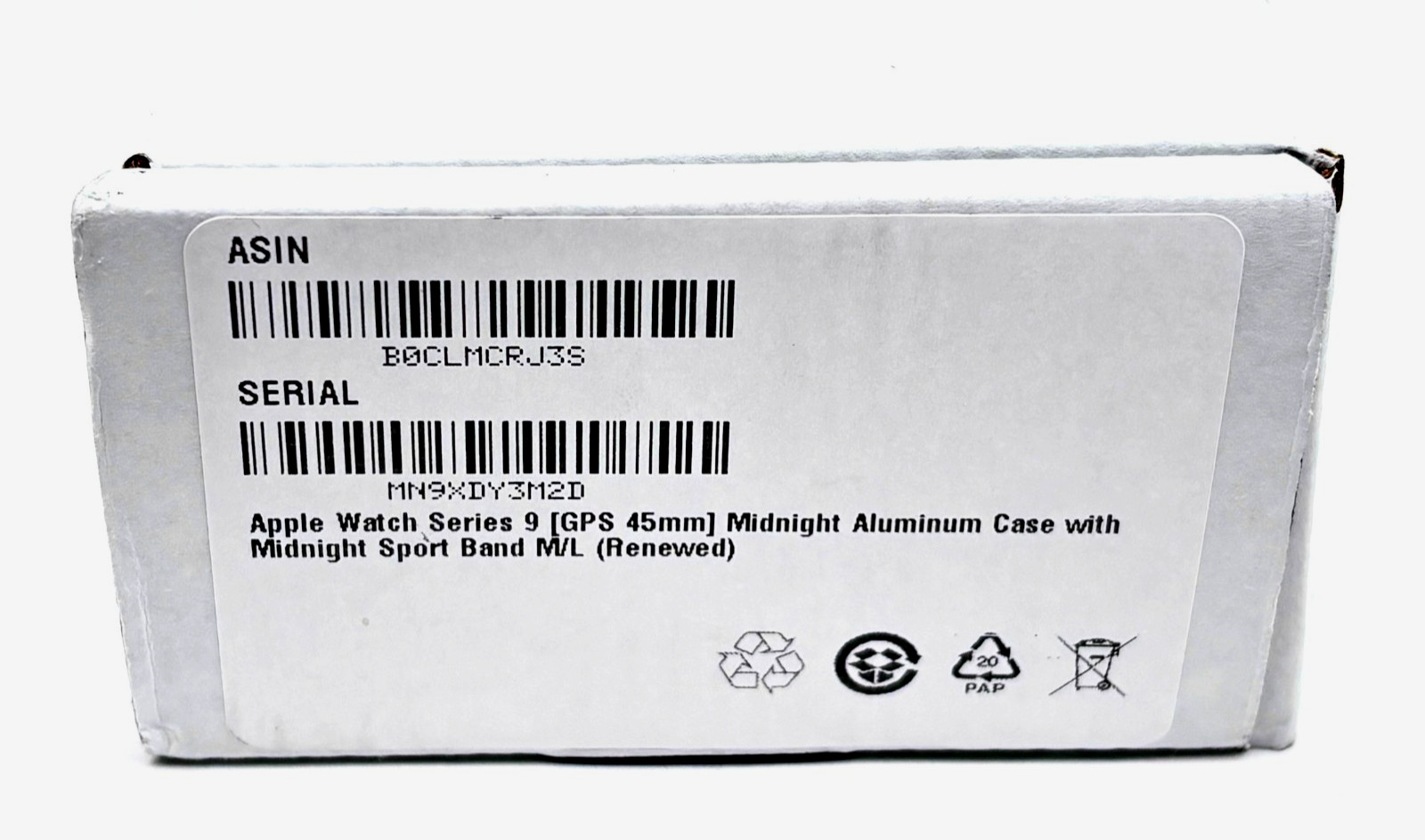 Apple Watch Series 9 GPS+Cellular 45mm Midnight Aluminum Case Black Band