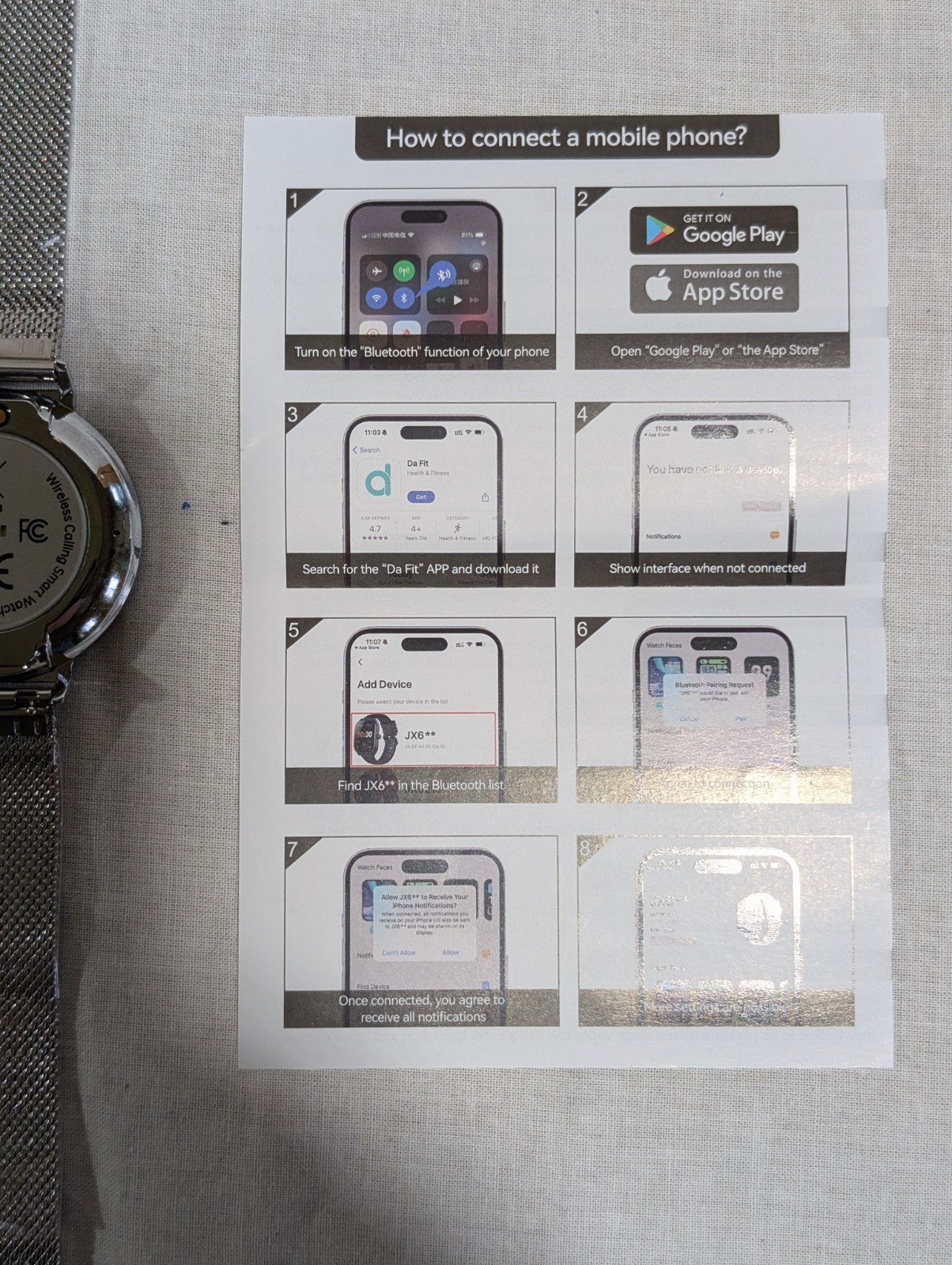 Smart Watch 1.27″ Fitness Tracker Bluetooth Calls Android and iPhone 2 Straps
