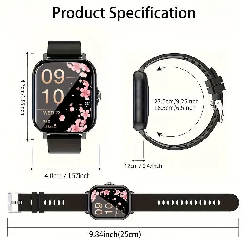 New Smartwatch phone answering/calling multi-sport mode message reminder view su