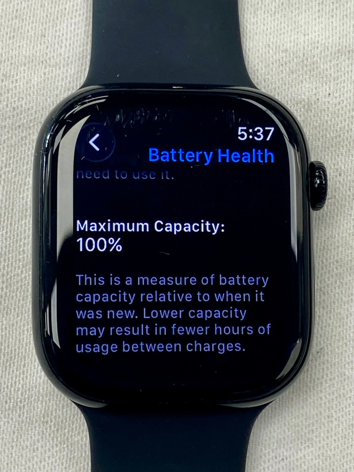 Apple Watch Series 10 46mm Black Aluminum GPS MWWQ3LW/A 100% Battery