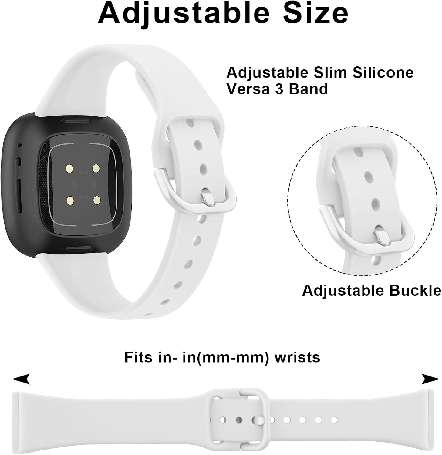Soft Silicone Strap for Fitbit Sense 2, Versa 4 – Women’s Replacement Band