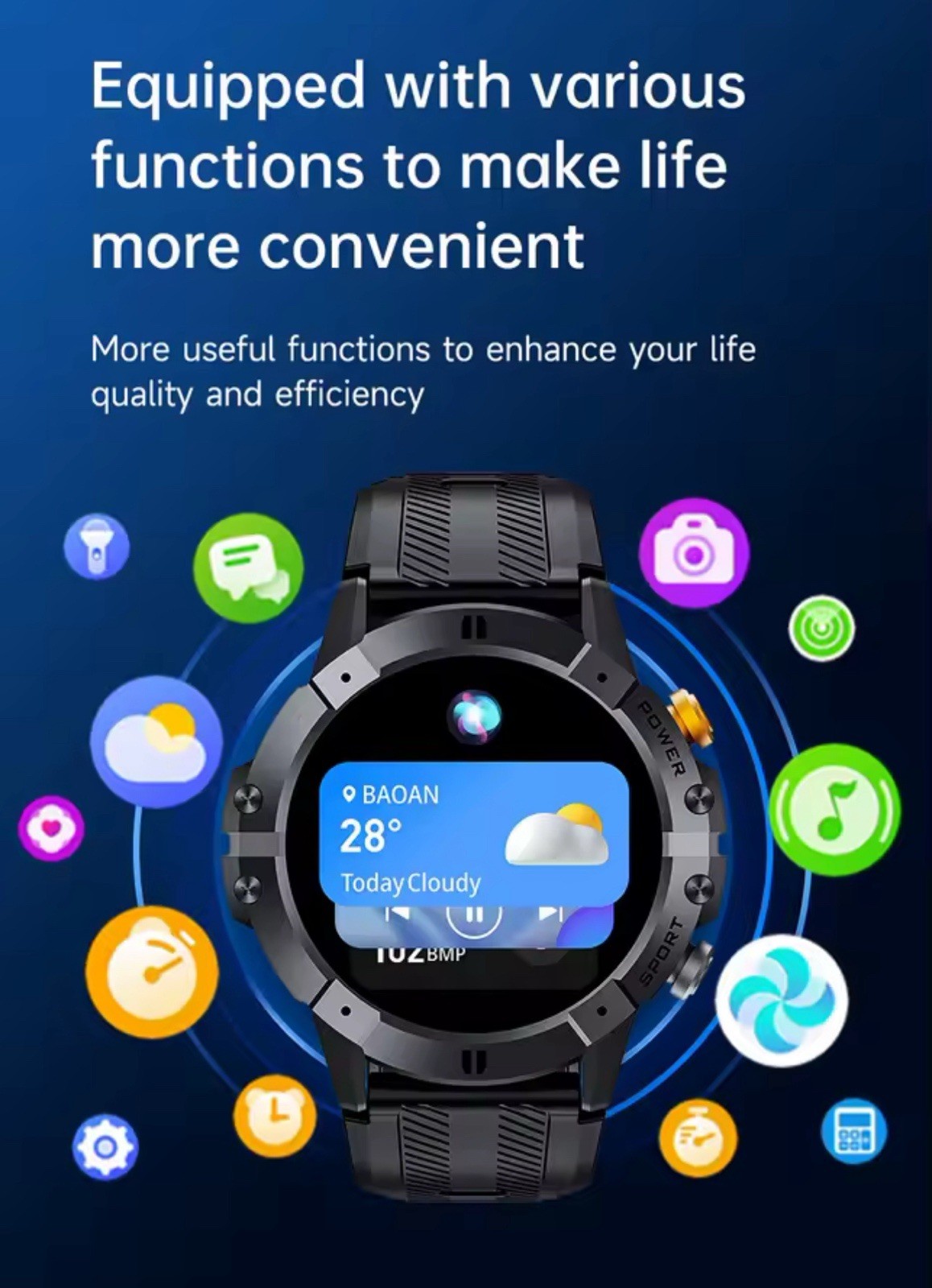 C29 Smartwatch 1.52-Inch 1ATM Waterproof Sport Watch for Men 410Mah Battery