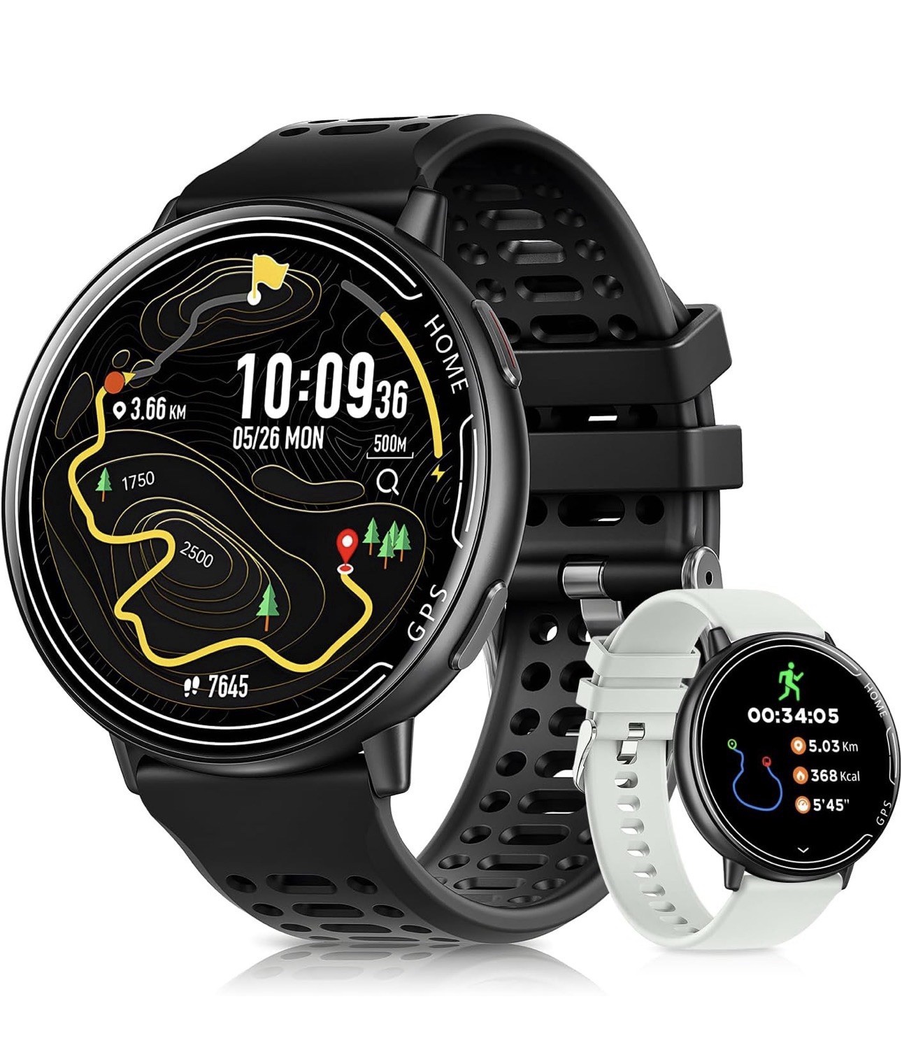 Smart Watch 1.39-Inch AMOLED, GPS, Fitness Tracker, Bluetooth, Android iOS