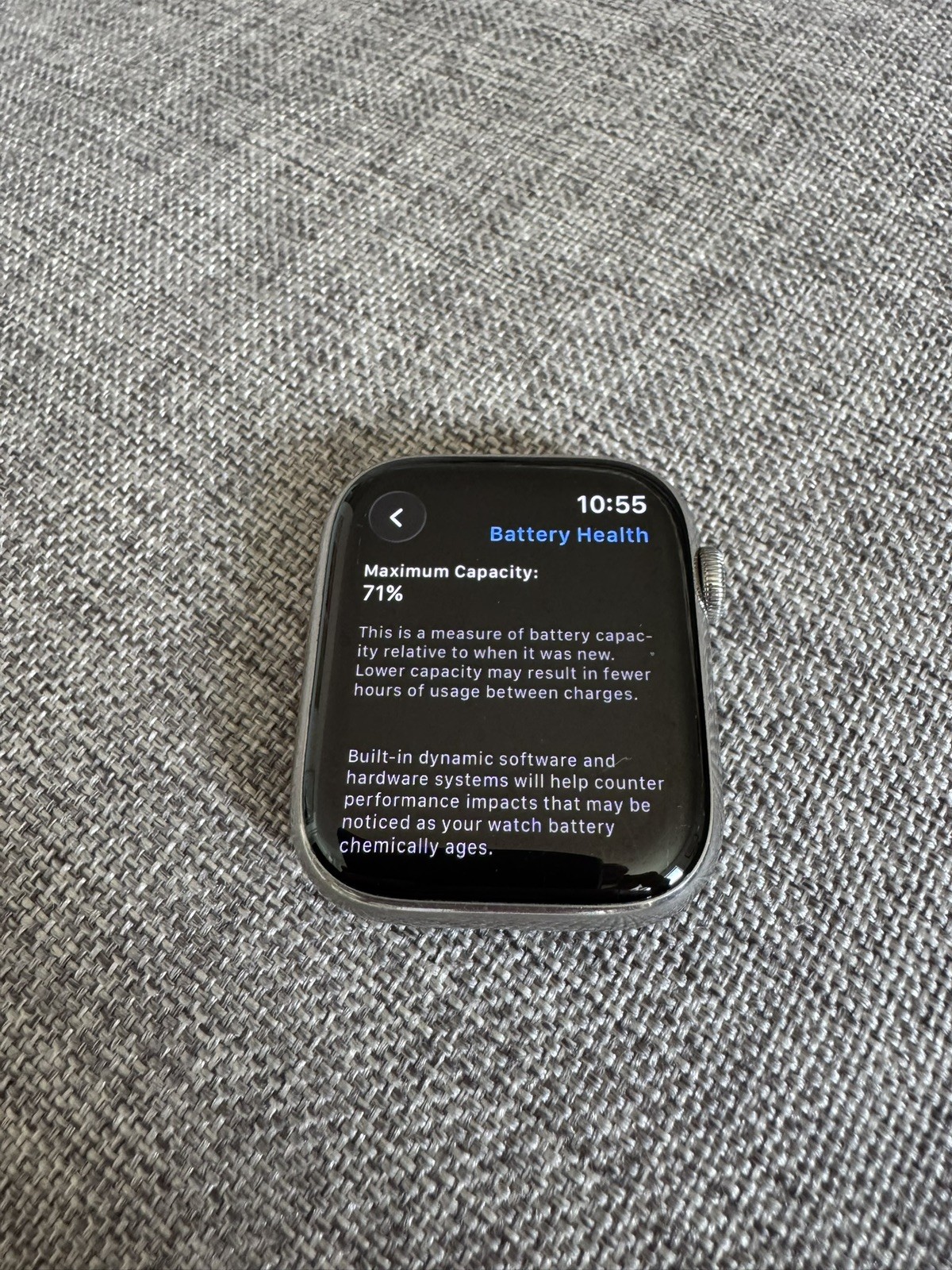 Apple Watch Series 7 GPS + LTE 45MM 71% BH Silver Stainless Steel Case + Bands